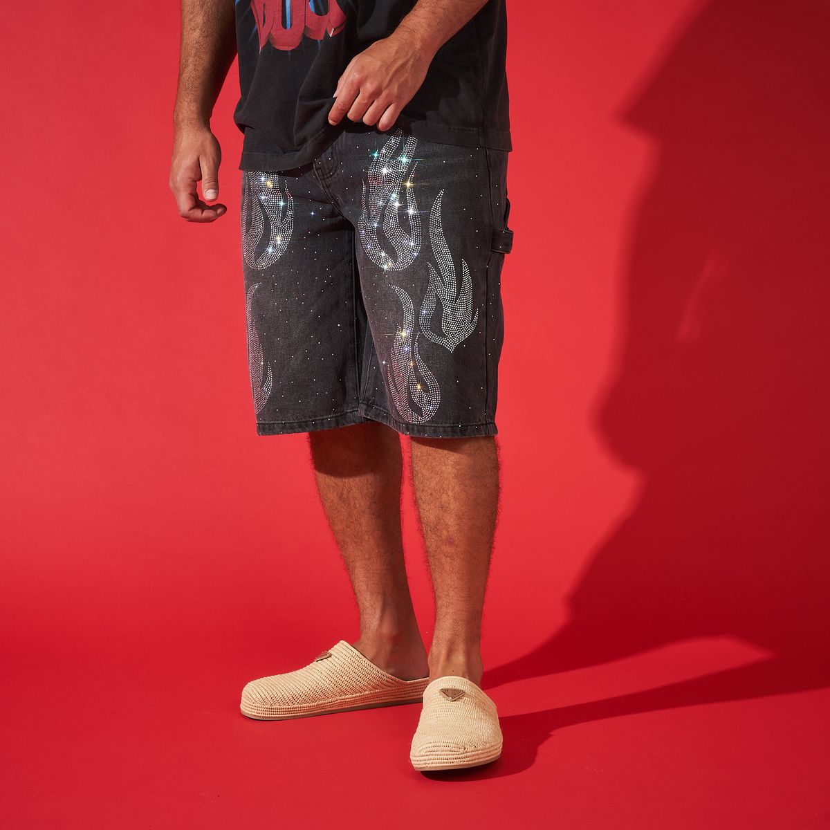 Duaa ''Thriving'' Flame Stone Denim Short - 50% OFF.