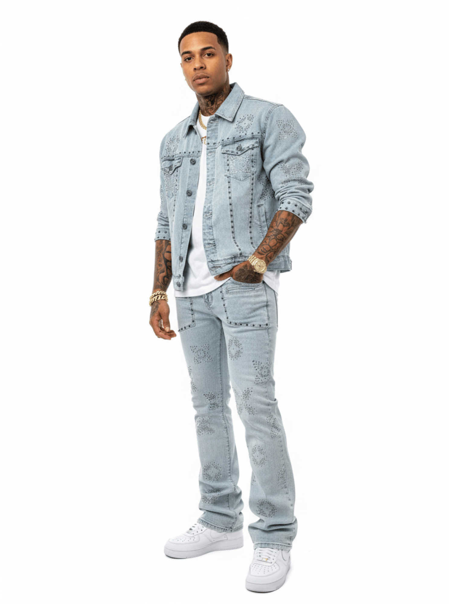 Vicious Denim Jackets EMBELLISHED RHINESTONE DENIM JACKET EMBELLISHED RHINESTONE DENIM JACKET