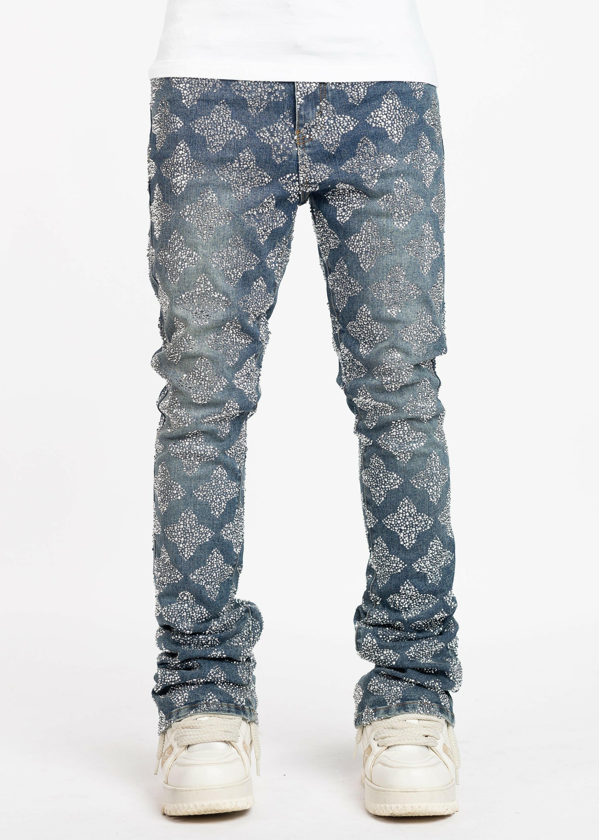 Guapi Vintage Blue Embellished Denim