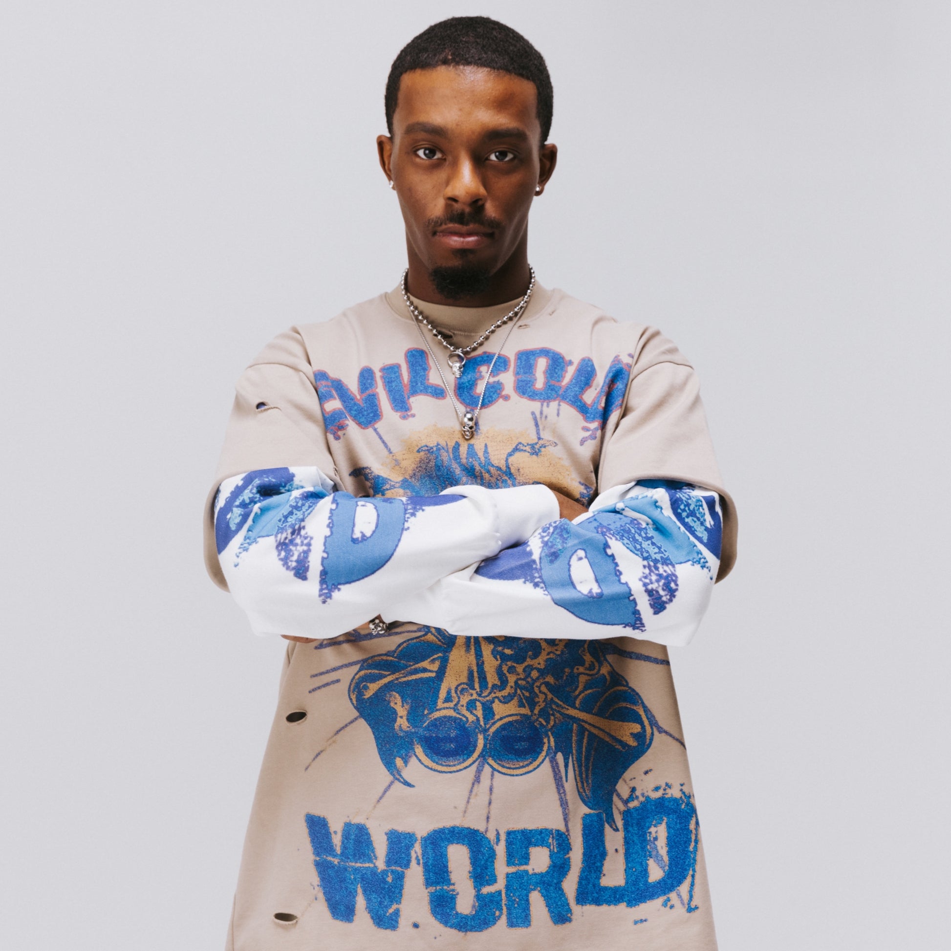 Essence.Wrld ECW Reaper Double Sleeve Tee.