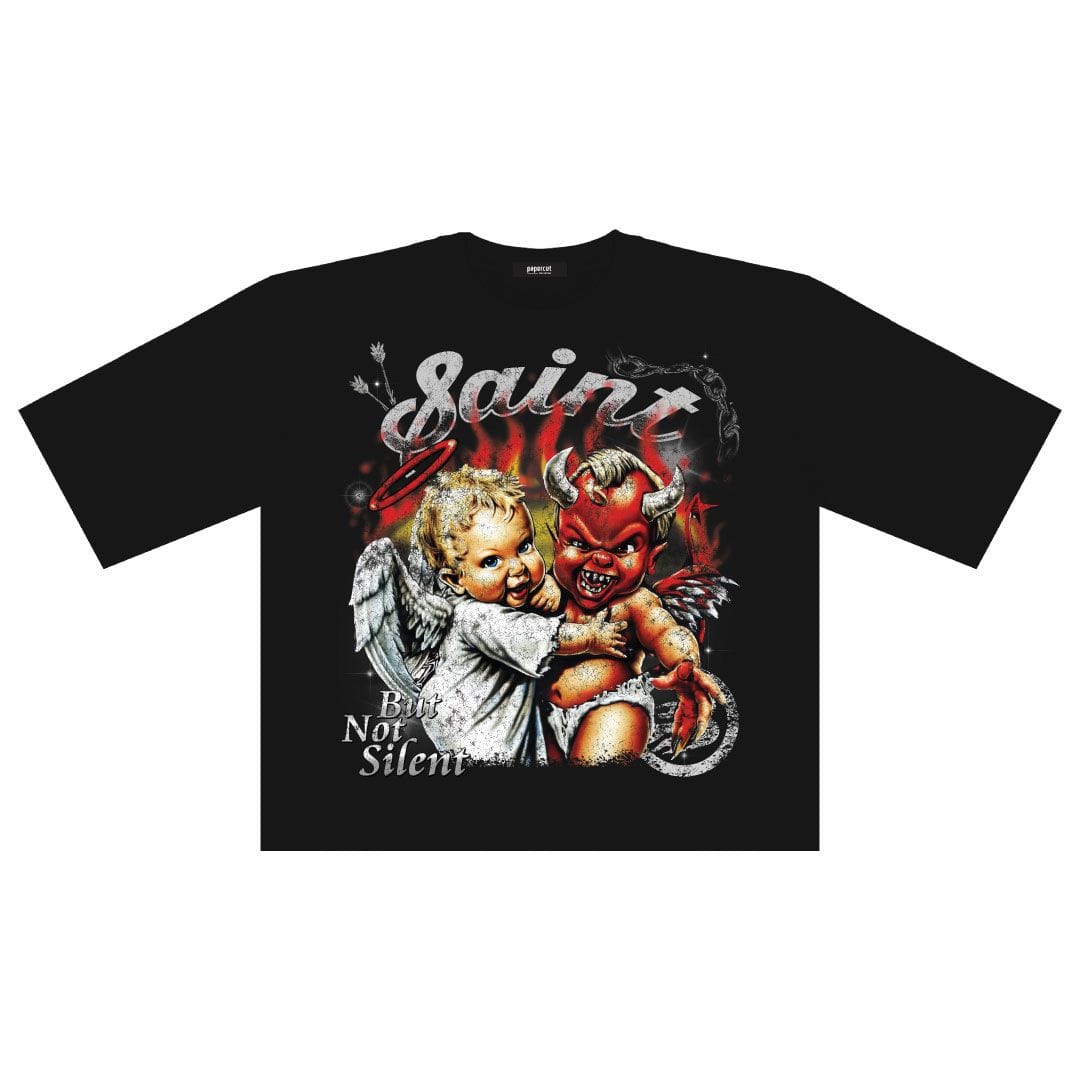 3forty T-Shirts SAINT OVERSIZED CROP TEE SAINT OVERSIZED CROP TEE