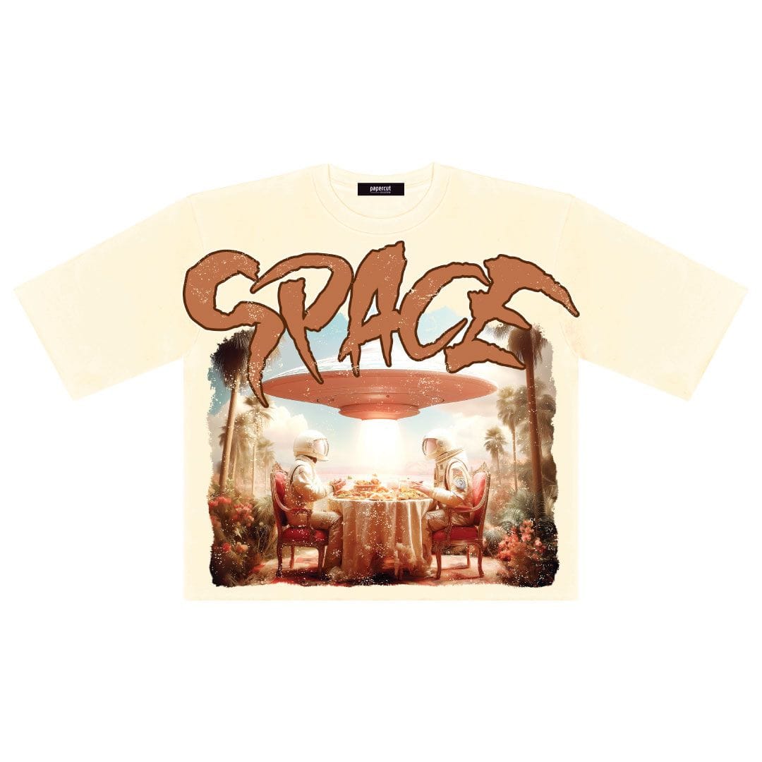3forty T-Shirts SPACE DIGITAL OVERSIZED CROP TEE SPACE DIGITAL OVERSIZED CROP TEE