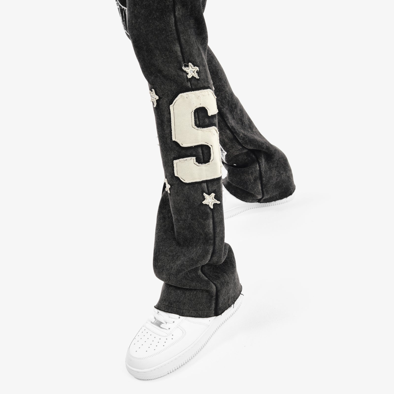 Copper Rivet Black Saint Sweatsuit with Rhinestones