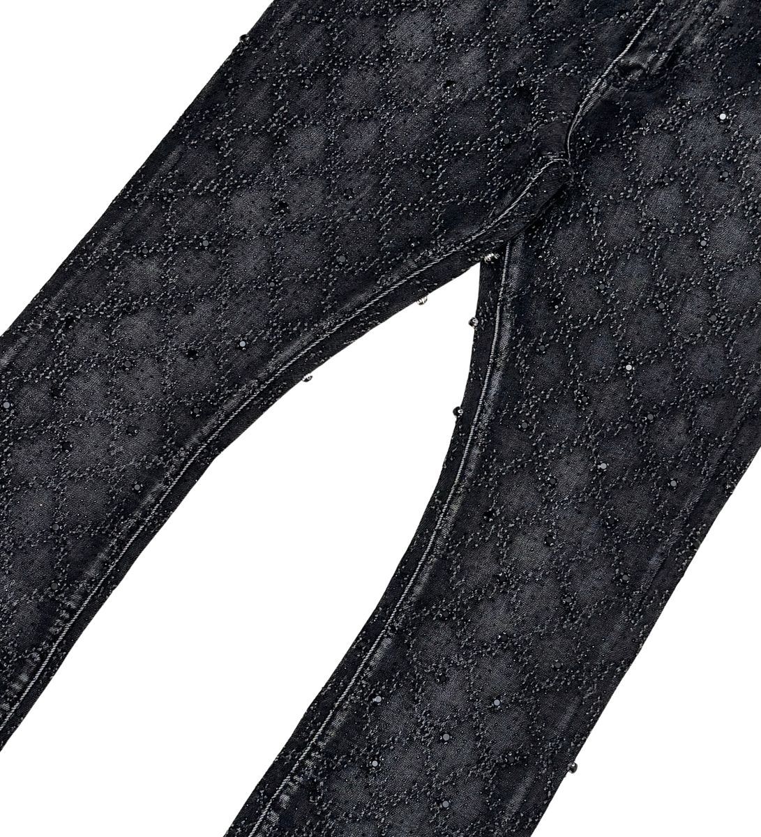 Vicious Black Stacked Crystal Denim