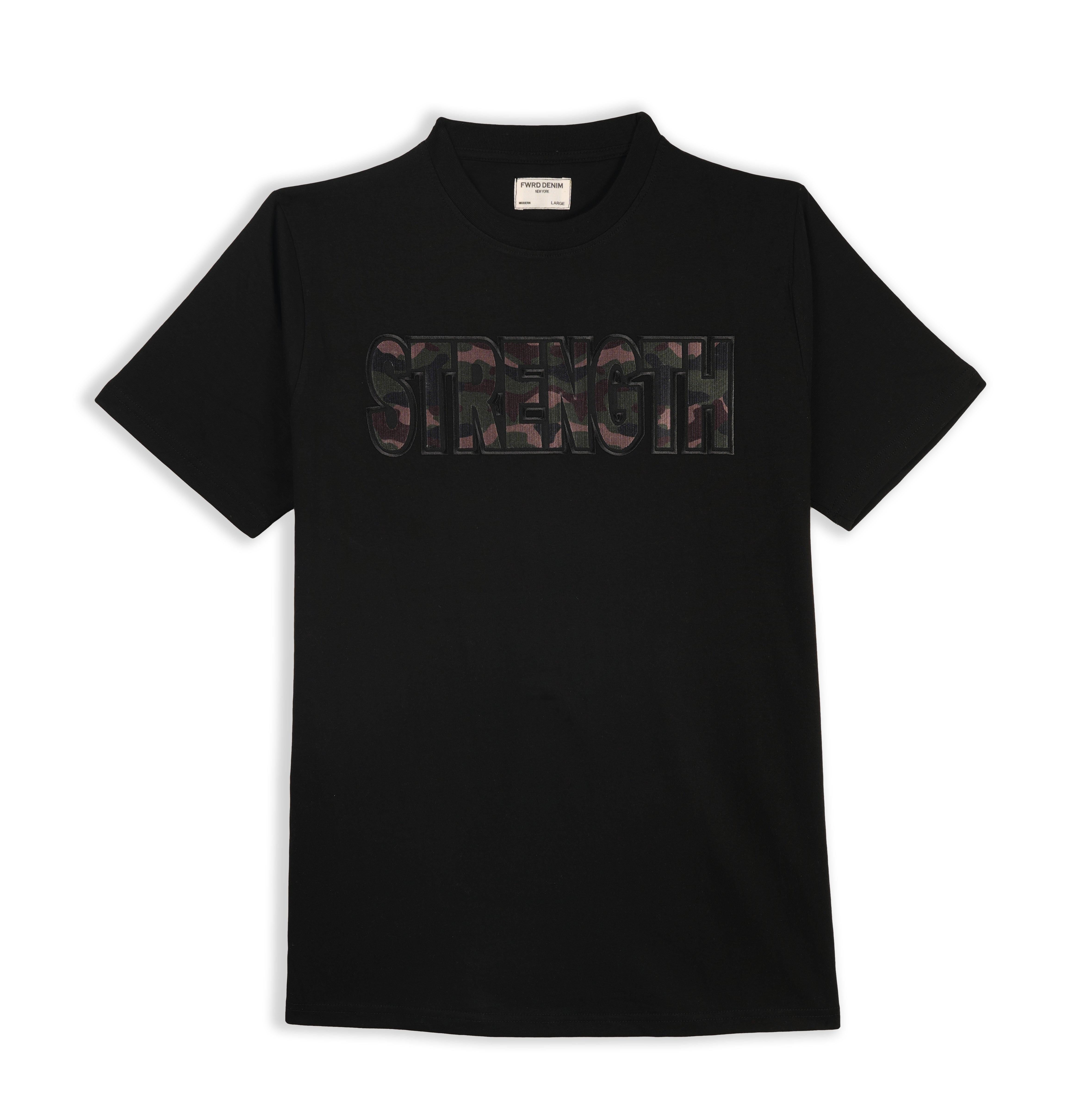 Little Kids Strength S/Slv Tee - Black/Woodland Camo