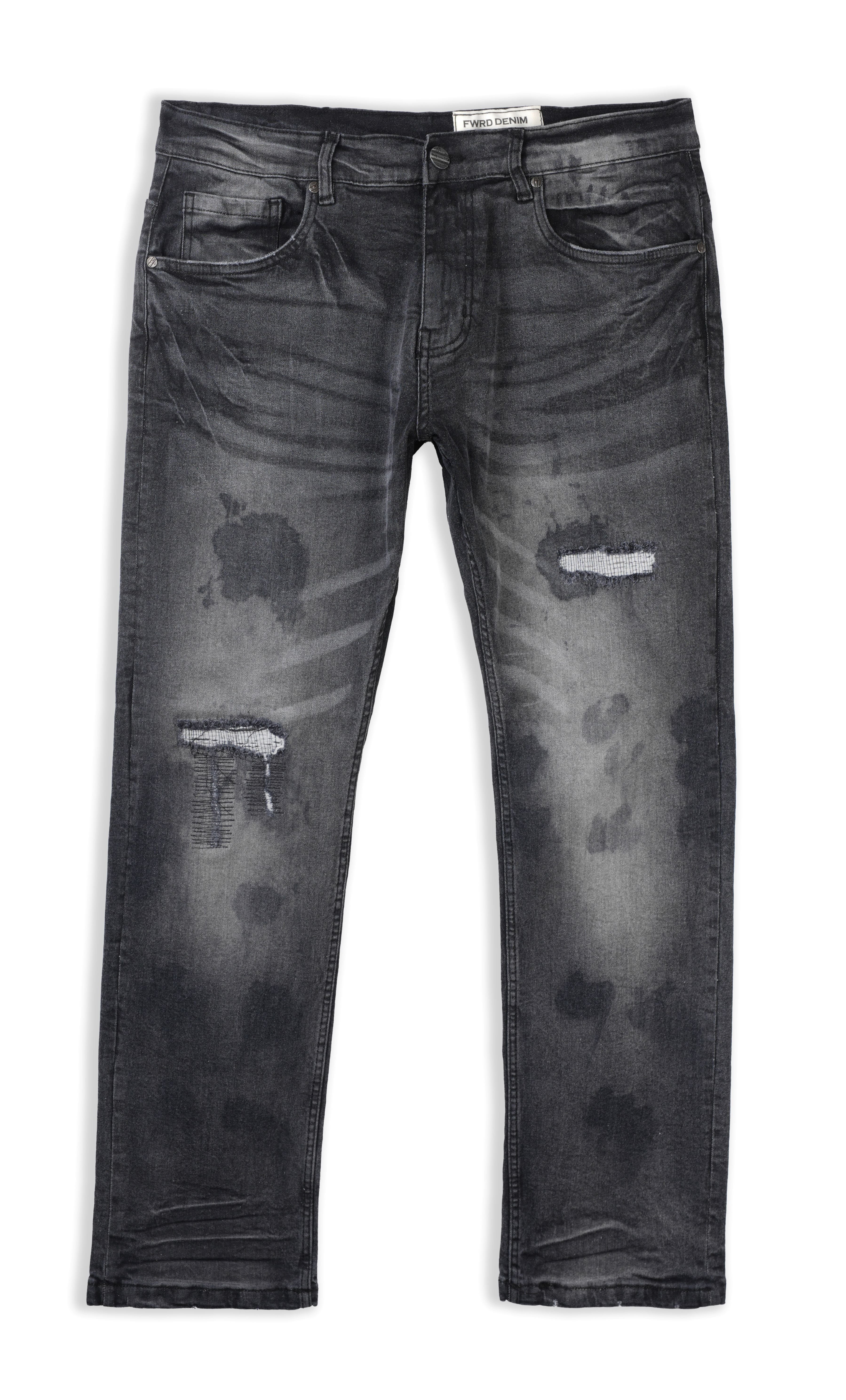 Big Kids Tumble Wash Straight Denim Pant - Washed Black