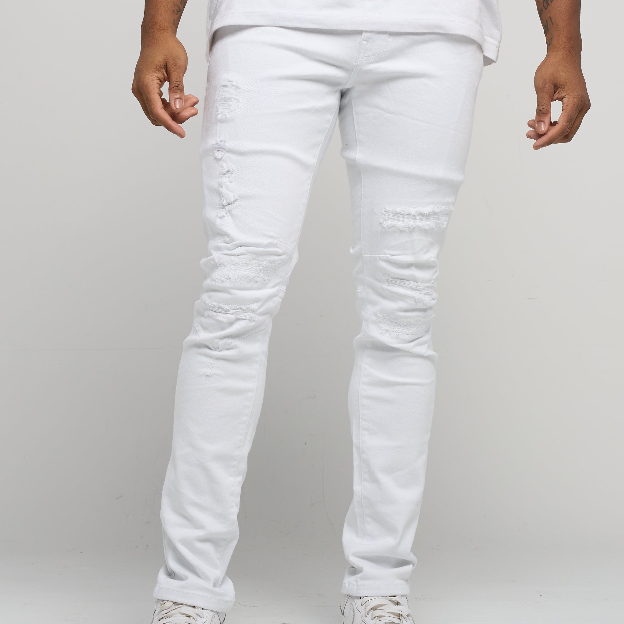 Big Kids Washed Up Denim Jean - White