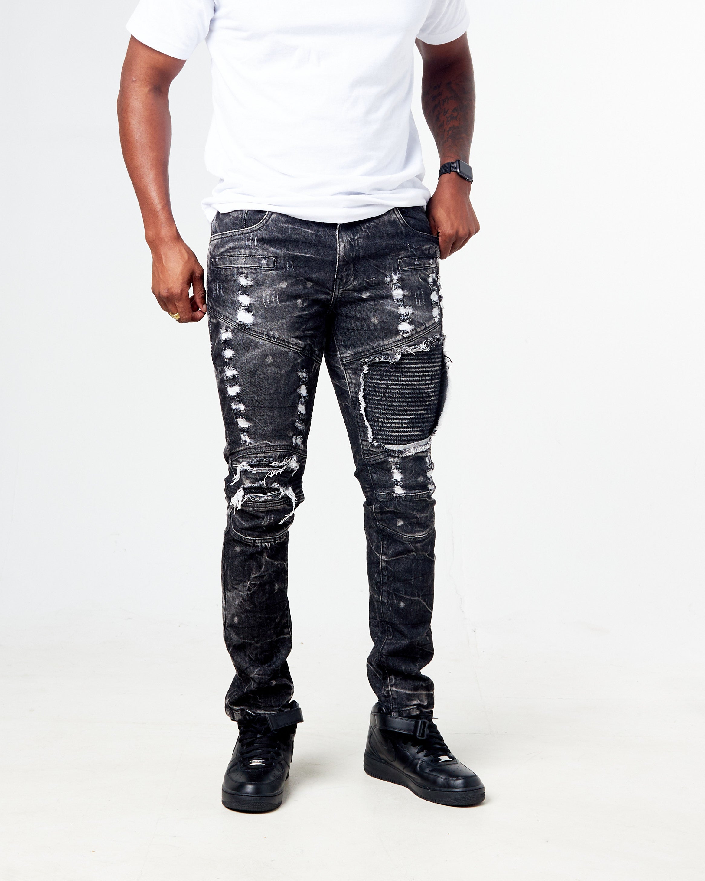 Big Kids Motocross Denim Jean - Washed Black