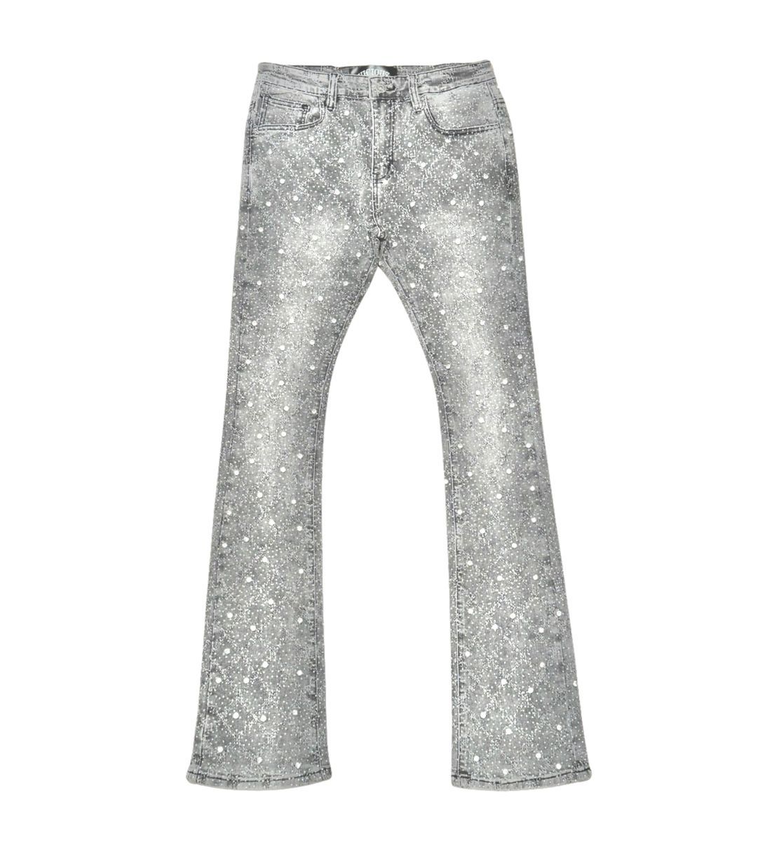 Vicious Black Stacked Crystal Denim