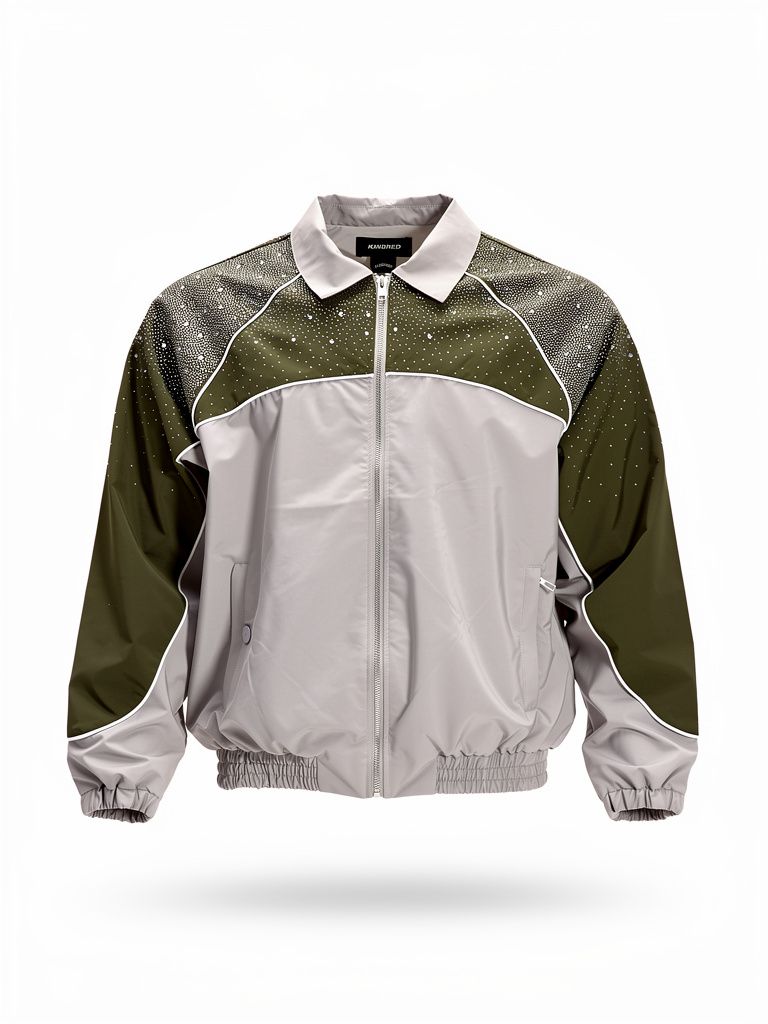 Kindred Rhinestone Nylon Zip-Up Tracksuit