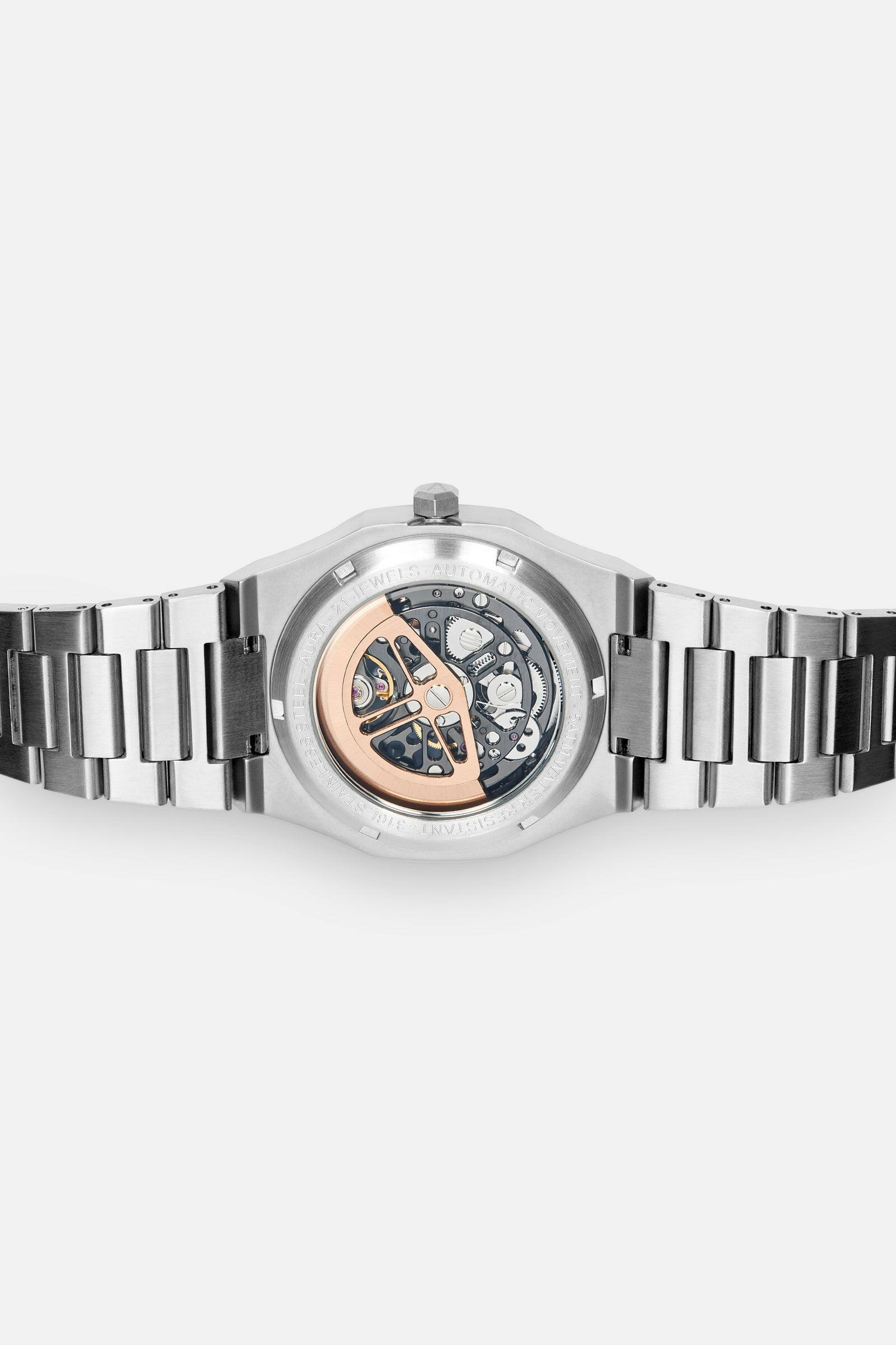 Aura Skeleton 002: Steel/Crystal Watch.