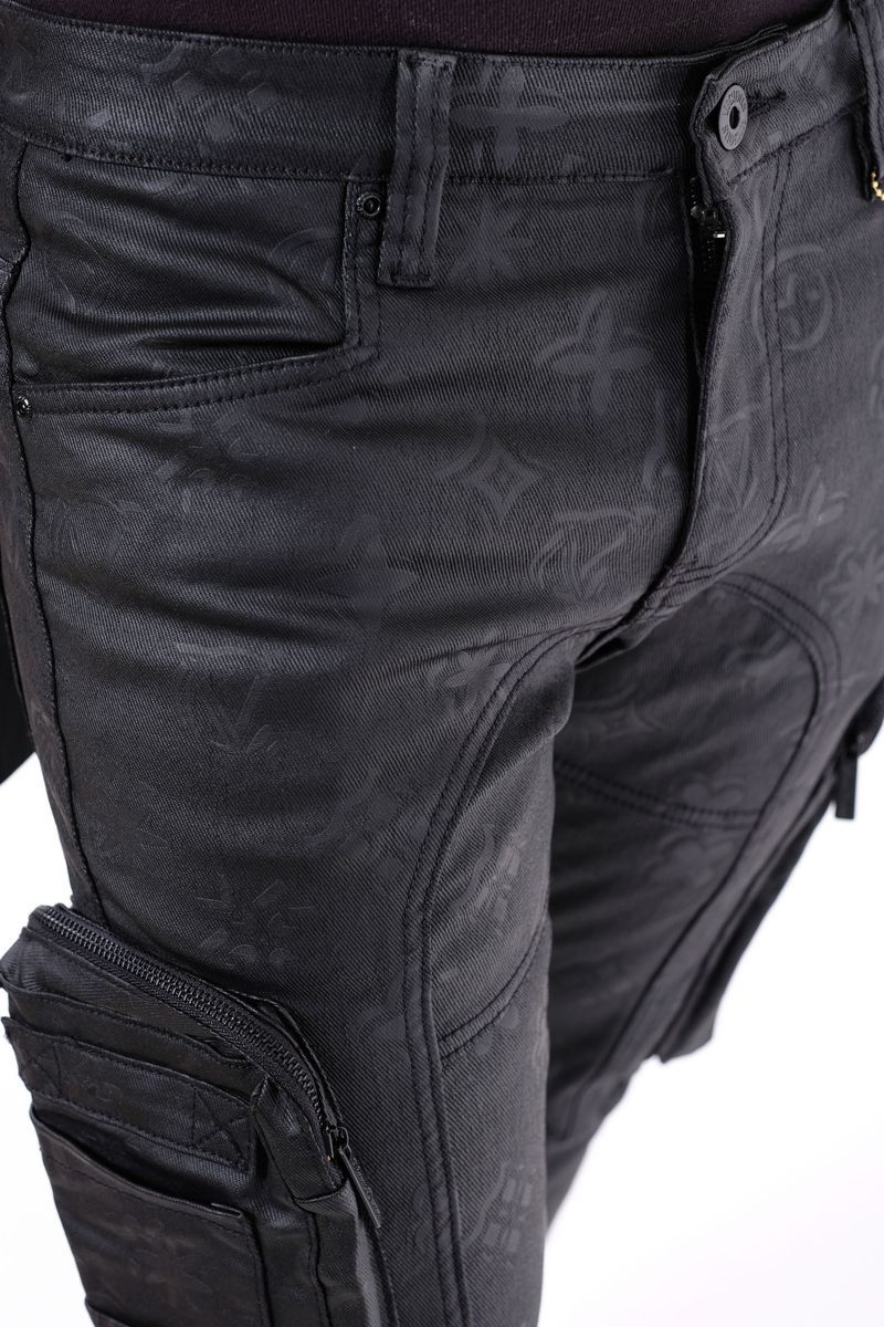 Vicious Stacked Waxed Art Cargo Denim Black #VC423