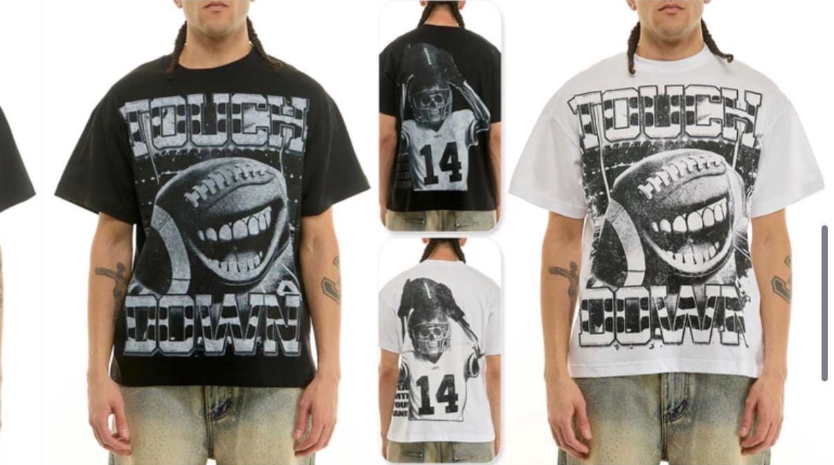 KDNK Touchdown T-shirt featuring a casual fit with a bold touchdown graphic on the front, made of soft cotton fabric.