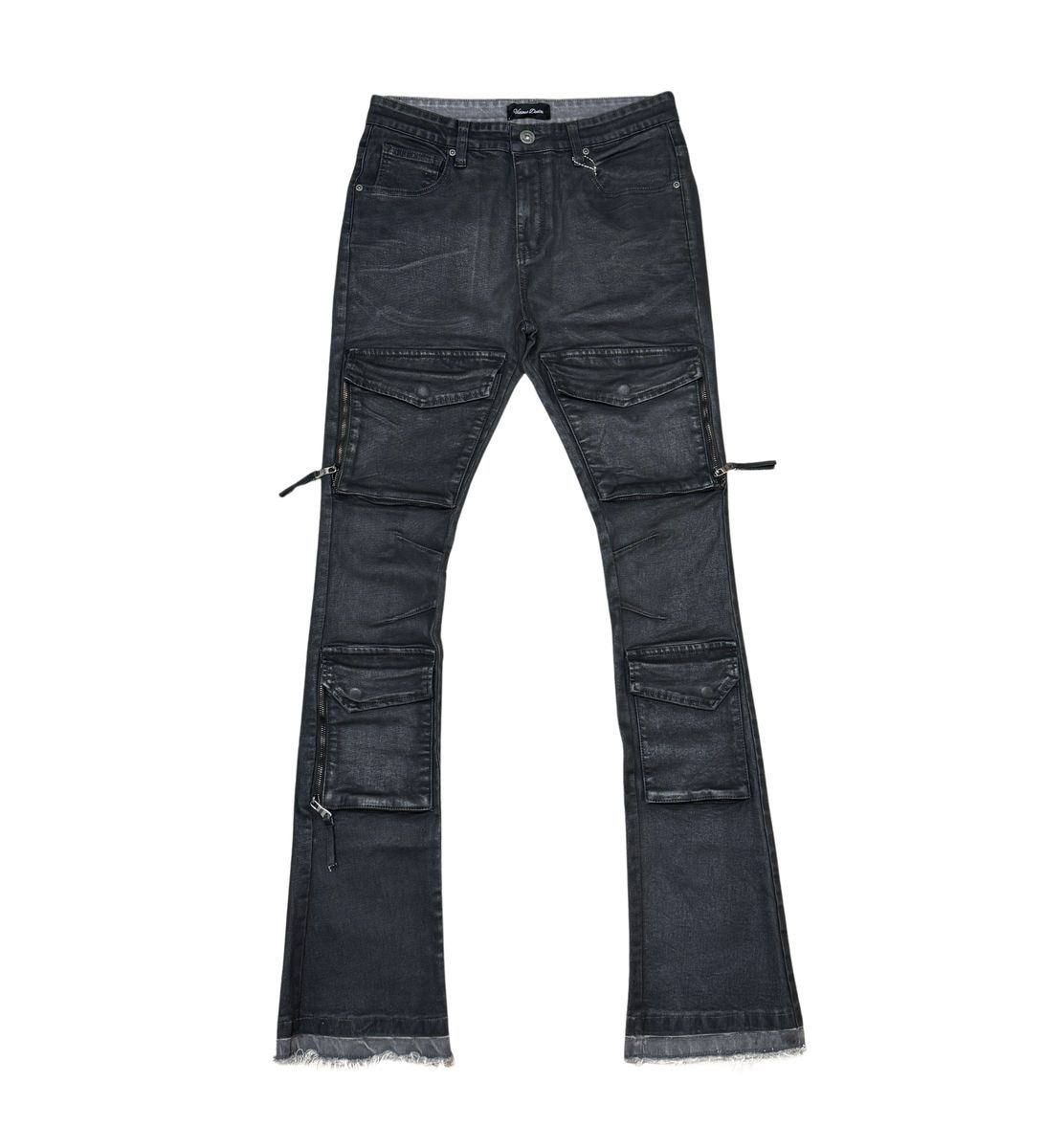 Vicious Denim Stacked Cargo Jeans Black #VC624R