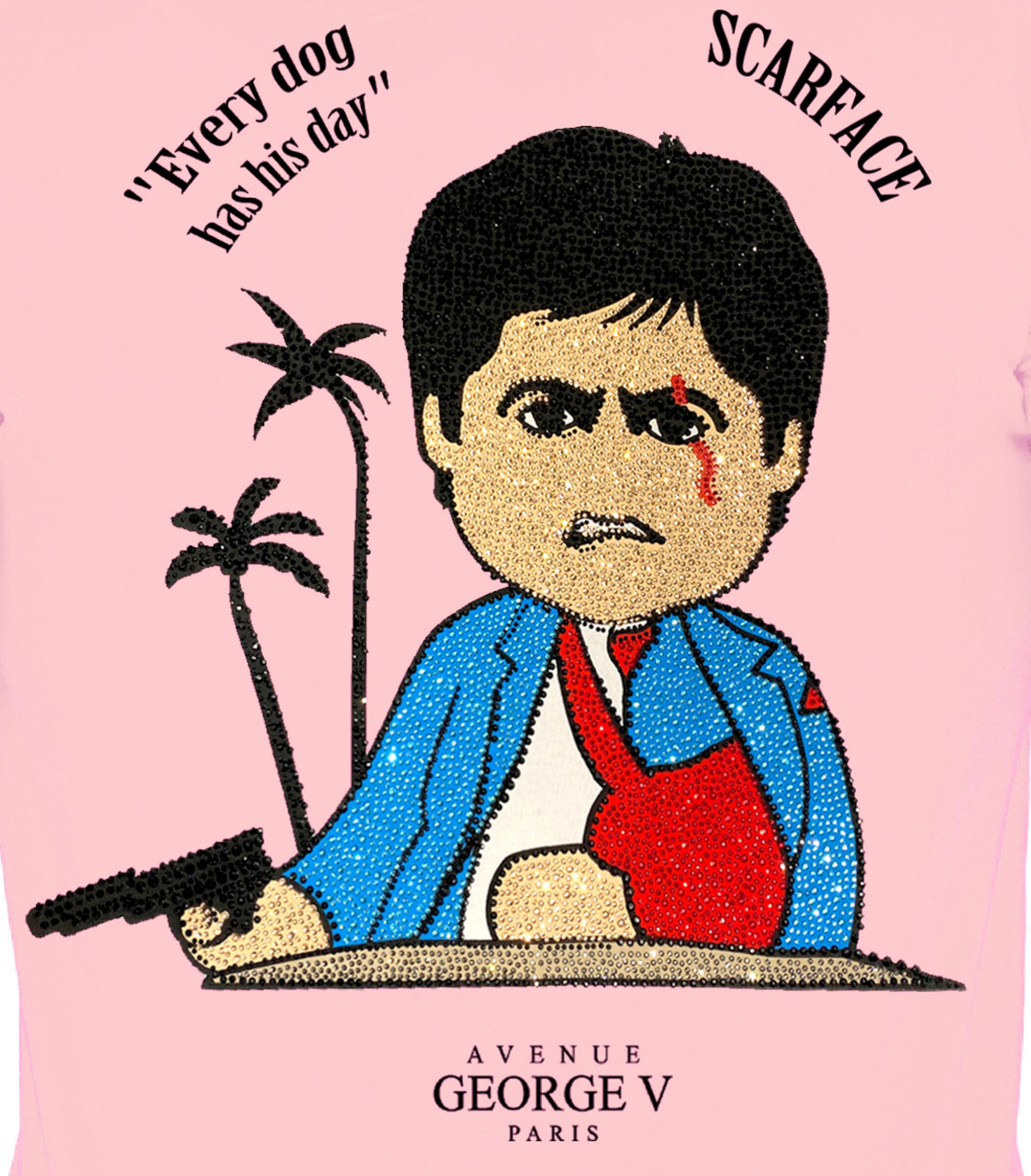 Avenue George V Paris T-Shirts Avenue George V Pink Scarface Tee Avenue George V Pink Scarface Tee