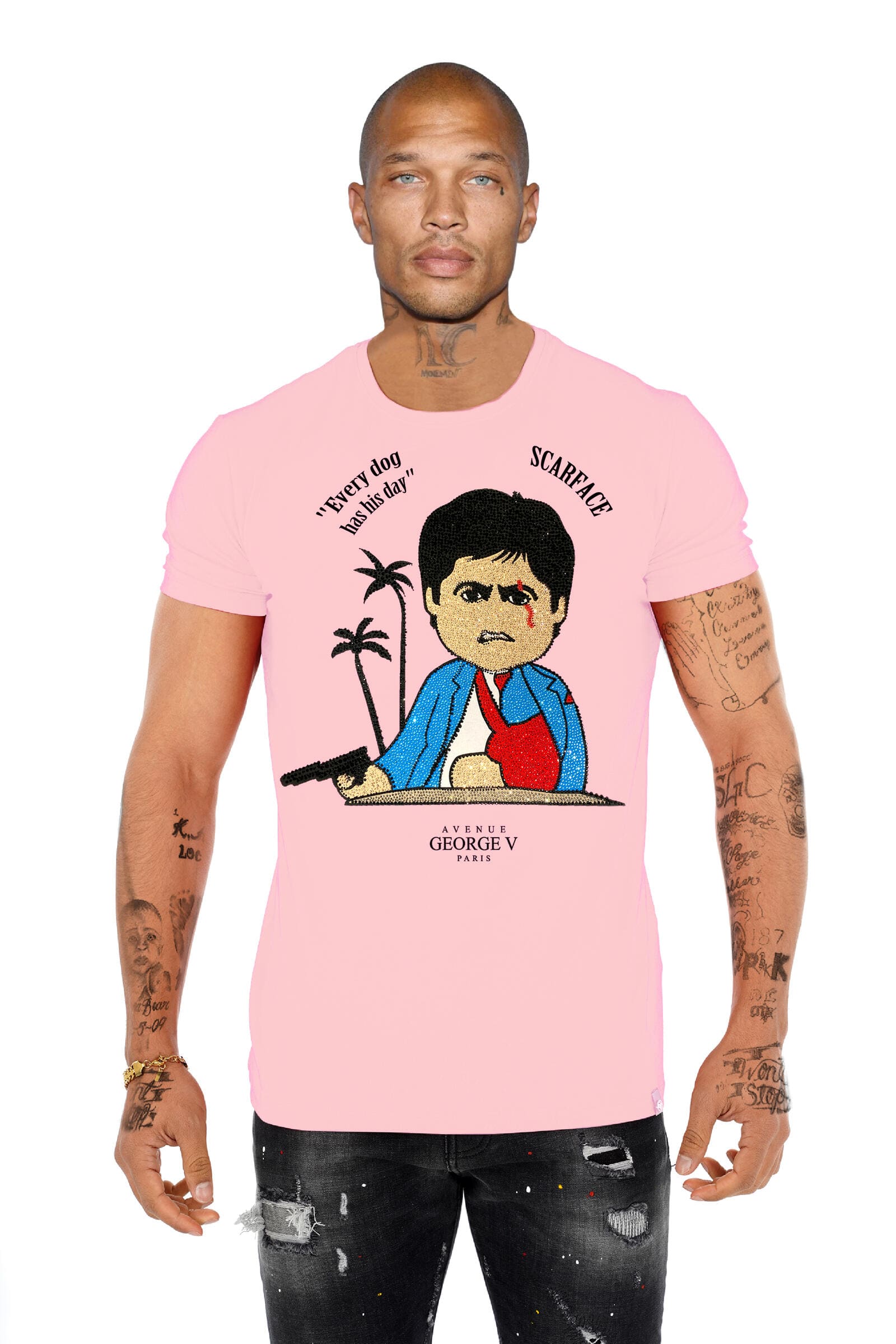 Avenue George V Paris T-Shirts Avenue George V Pink Scarface Tee Avenue George V Pink Scarface Tee