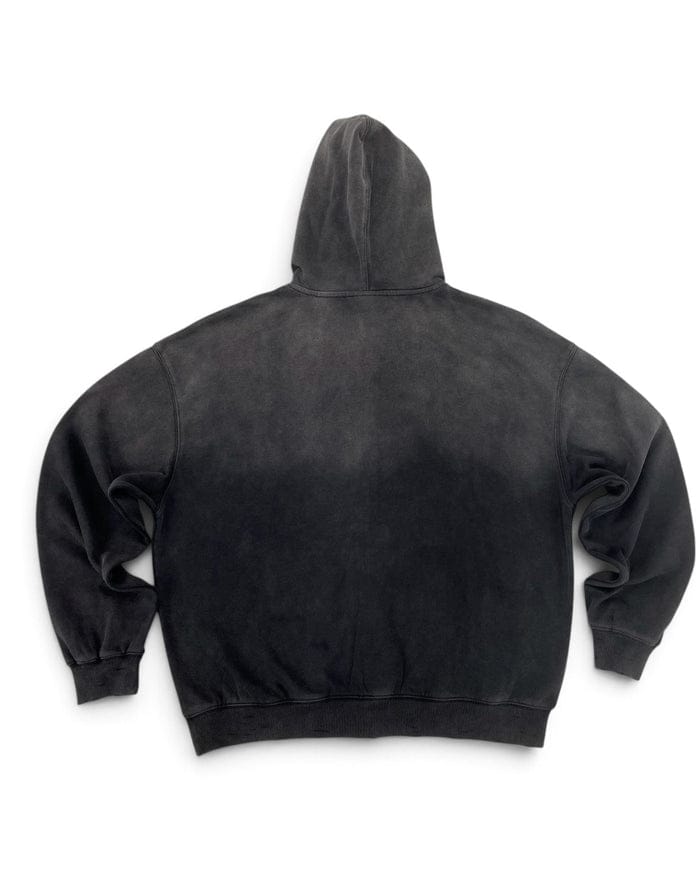 Concept Contre black zip-up hoodie with drawstring hood and front pockets