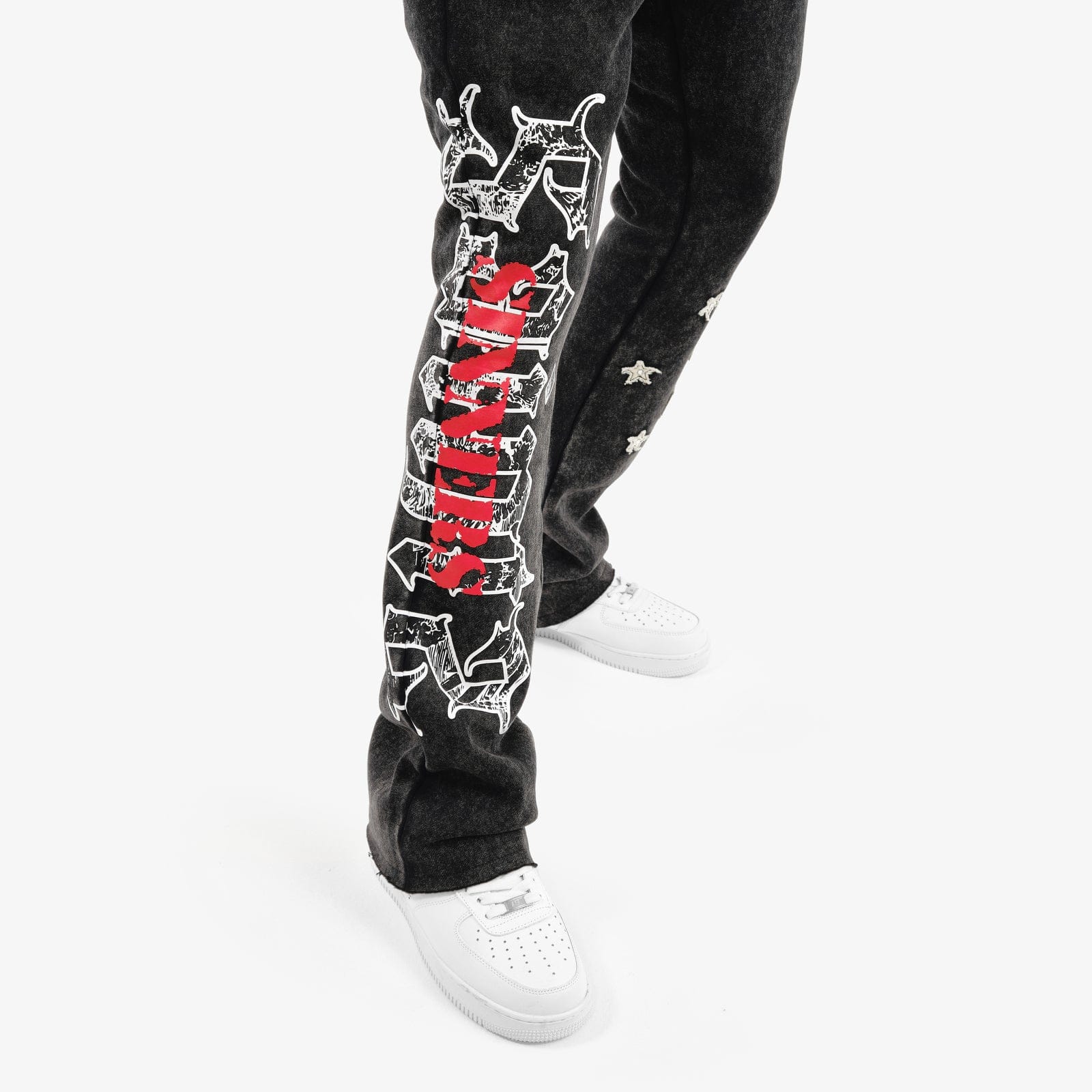 Copper Rivets Sets Copper Rivet Black Saint Sweatsuit with Rhinestones Copper Rivet Black Saint Sweatsuit with Rhinestones