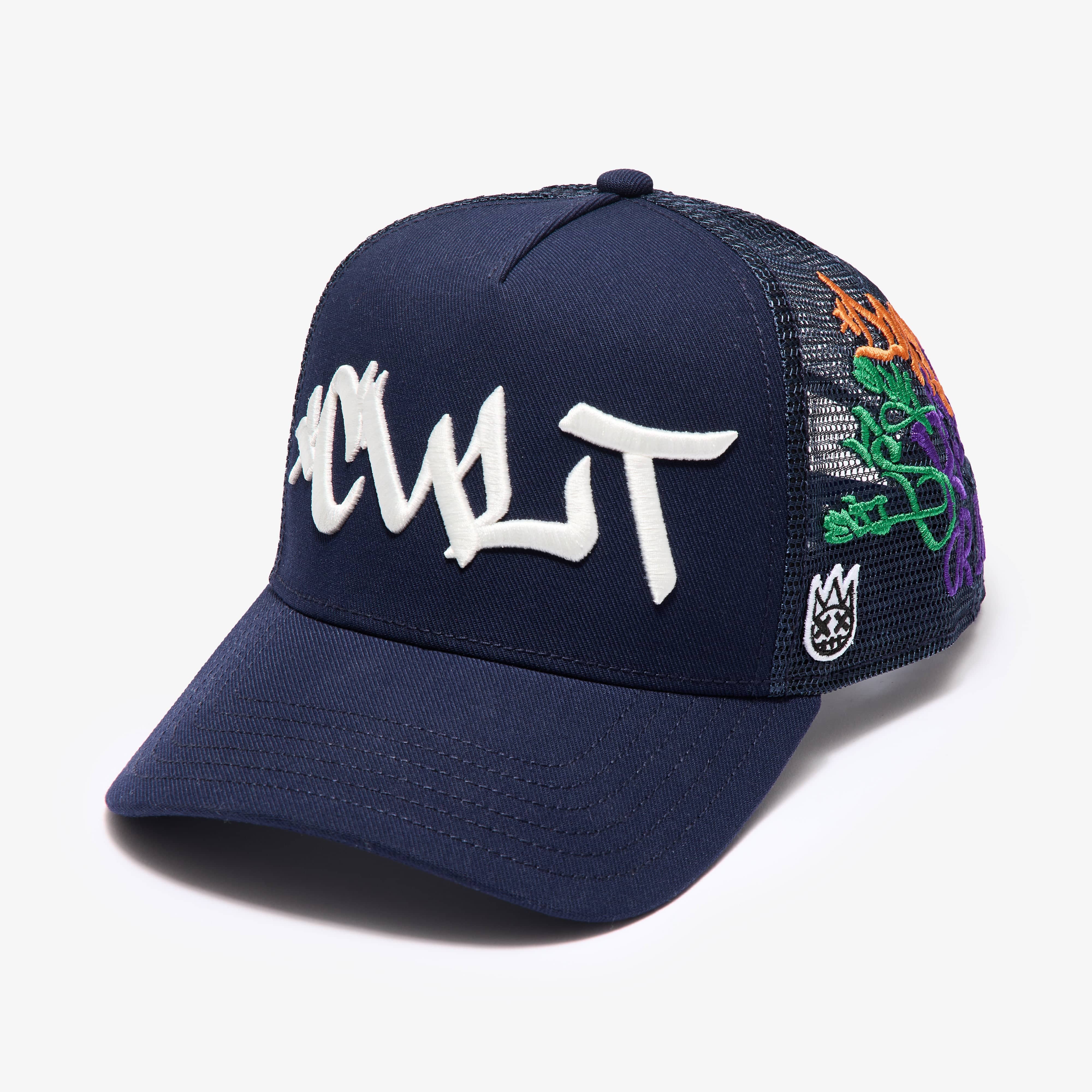Cult of Individuality Hat Cult of Individuality Mesh Back Trucker Hat "Graffiti" - Midnight Blue Cult of Individuality Mesh Back Trucker Hat "Graffiti" - Midnight Blue