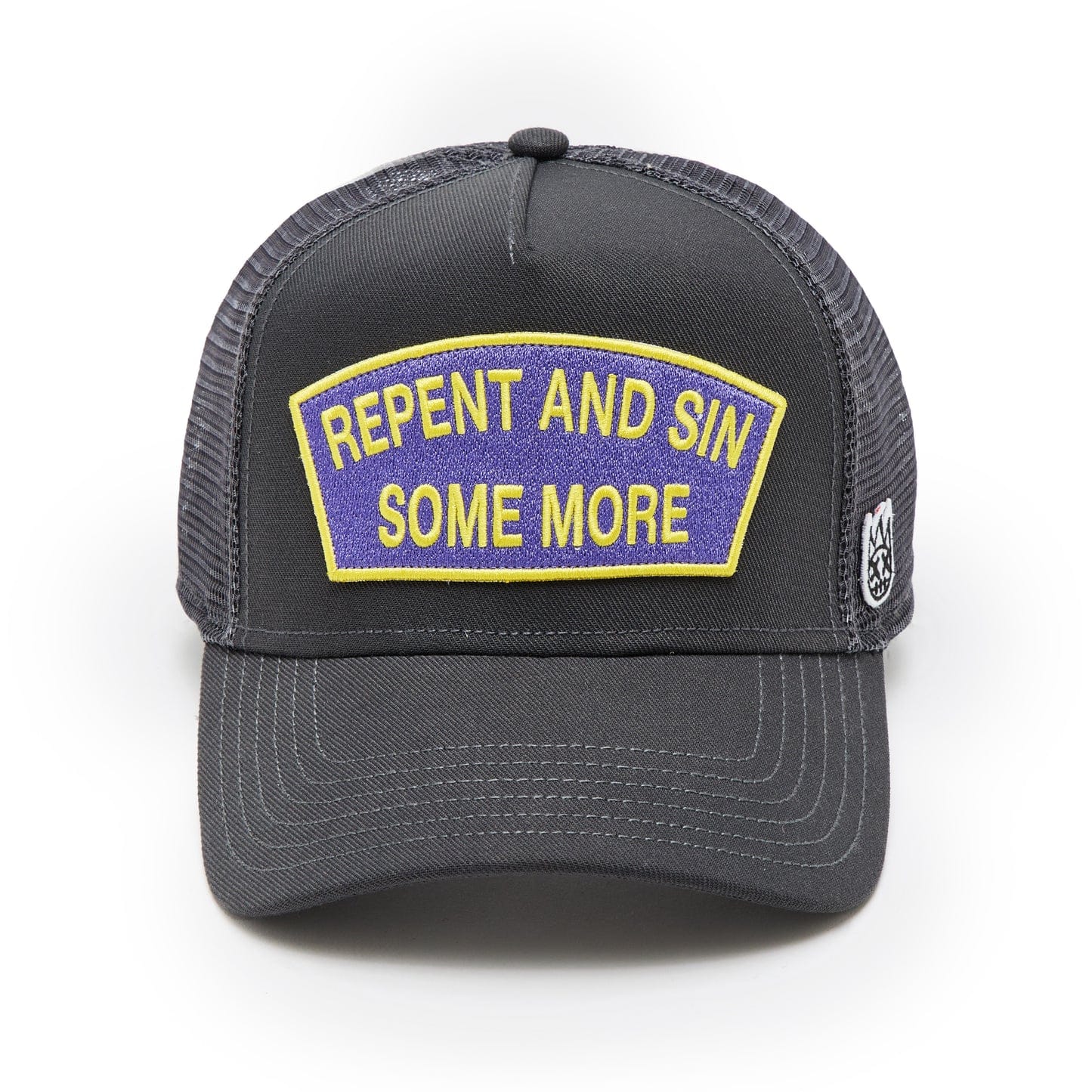 Cult of Individuality Hat Cult of Individuality Mesh Back Trucker Hat "Repent And Sin" - Forged Iron Cult of Individuality Mesh Back Trucker Hat "Repent And Sin" - Forged Iron