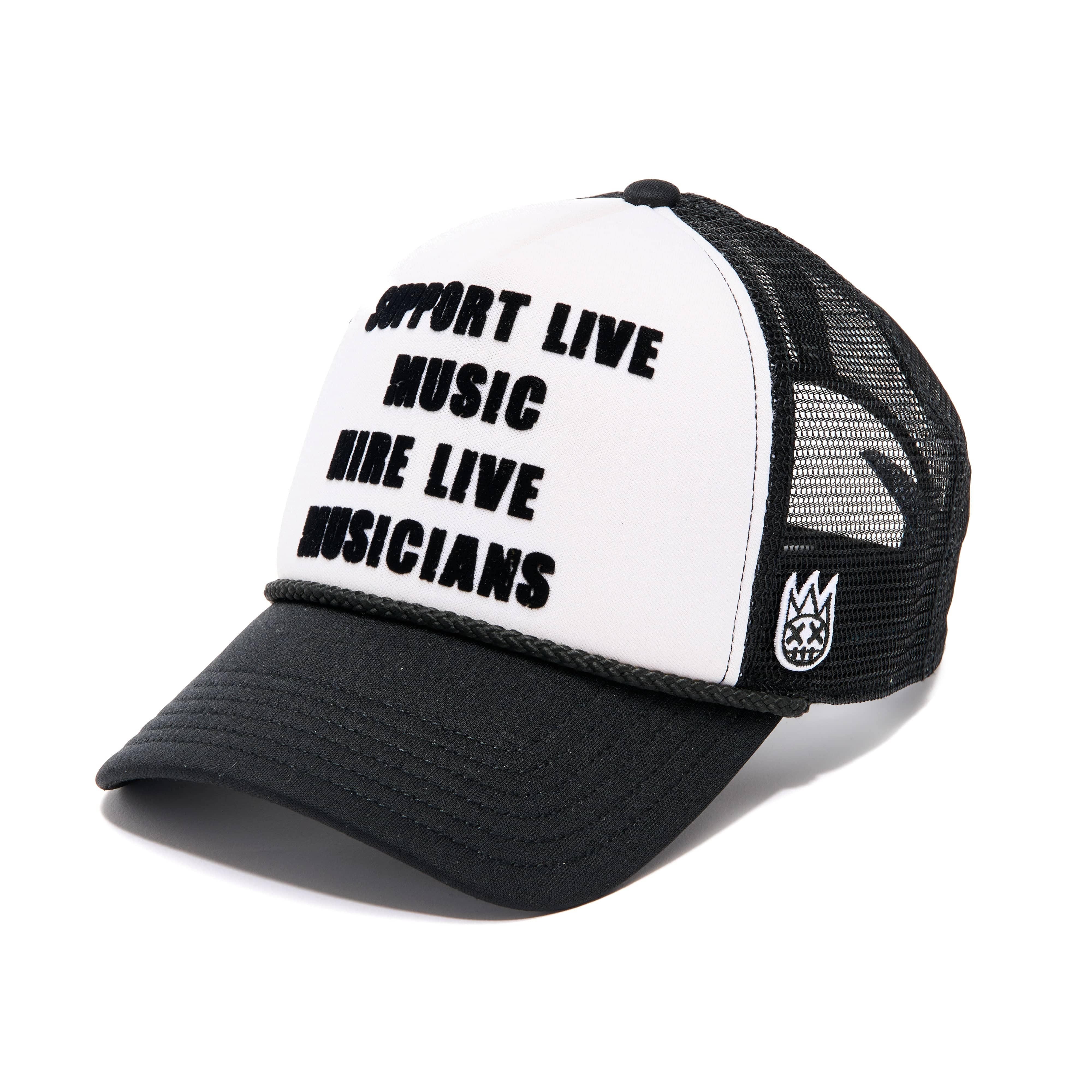 Cult of Individuality Hat Cult of Individuality "Support Live Music" Foam Trucker - White/Black Cult of Individuality "Support Live Music" Foam Trucker - White/Black