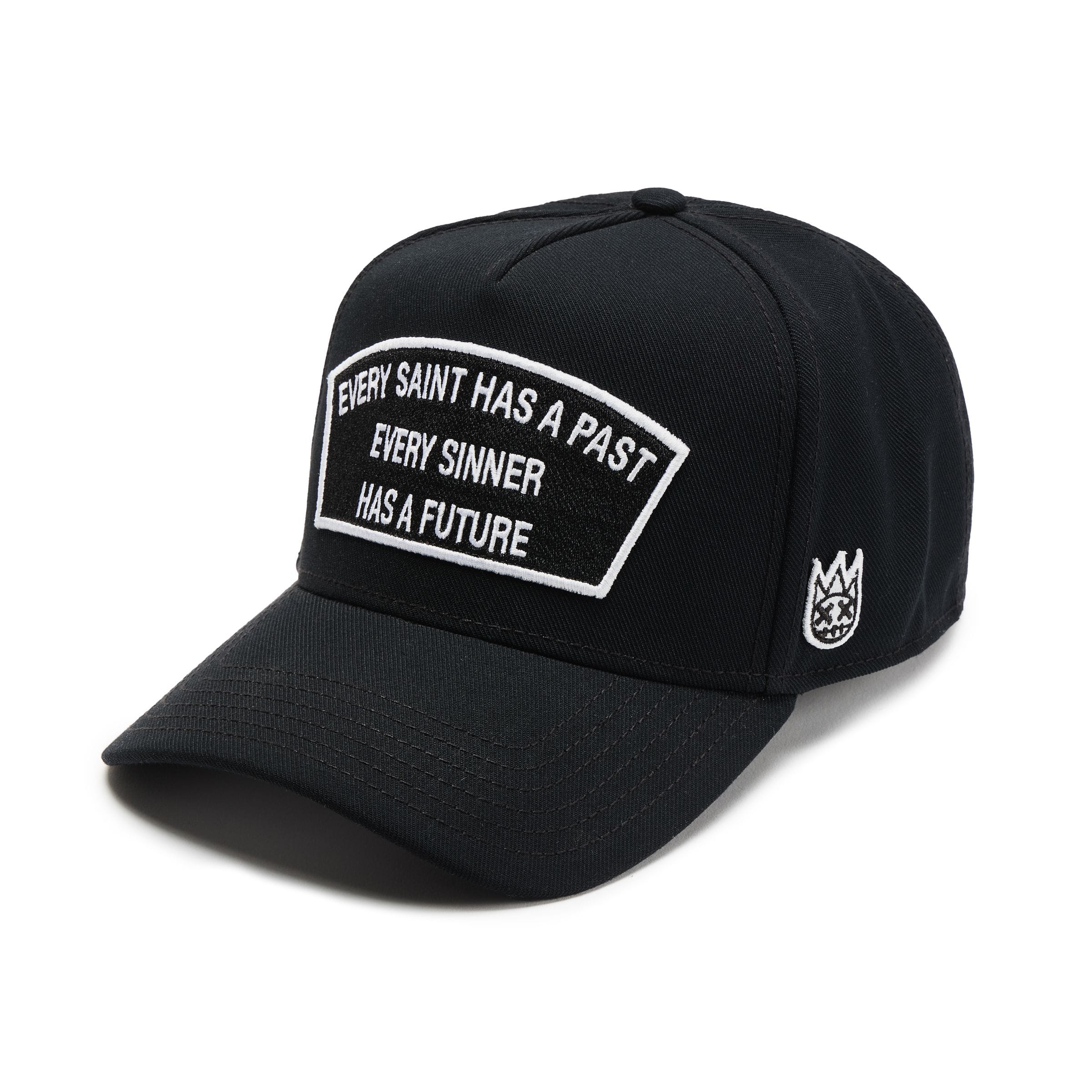 Cult of Individuality snapback hat featuring "Saint Has a Past" design, with a structured brim and adjustable strap.