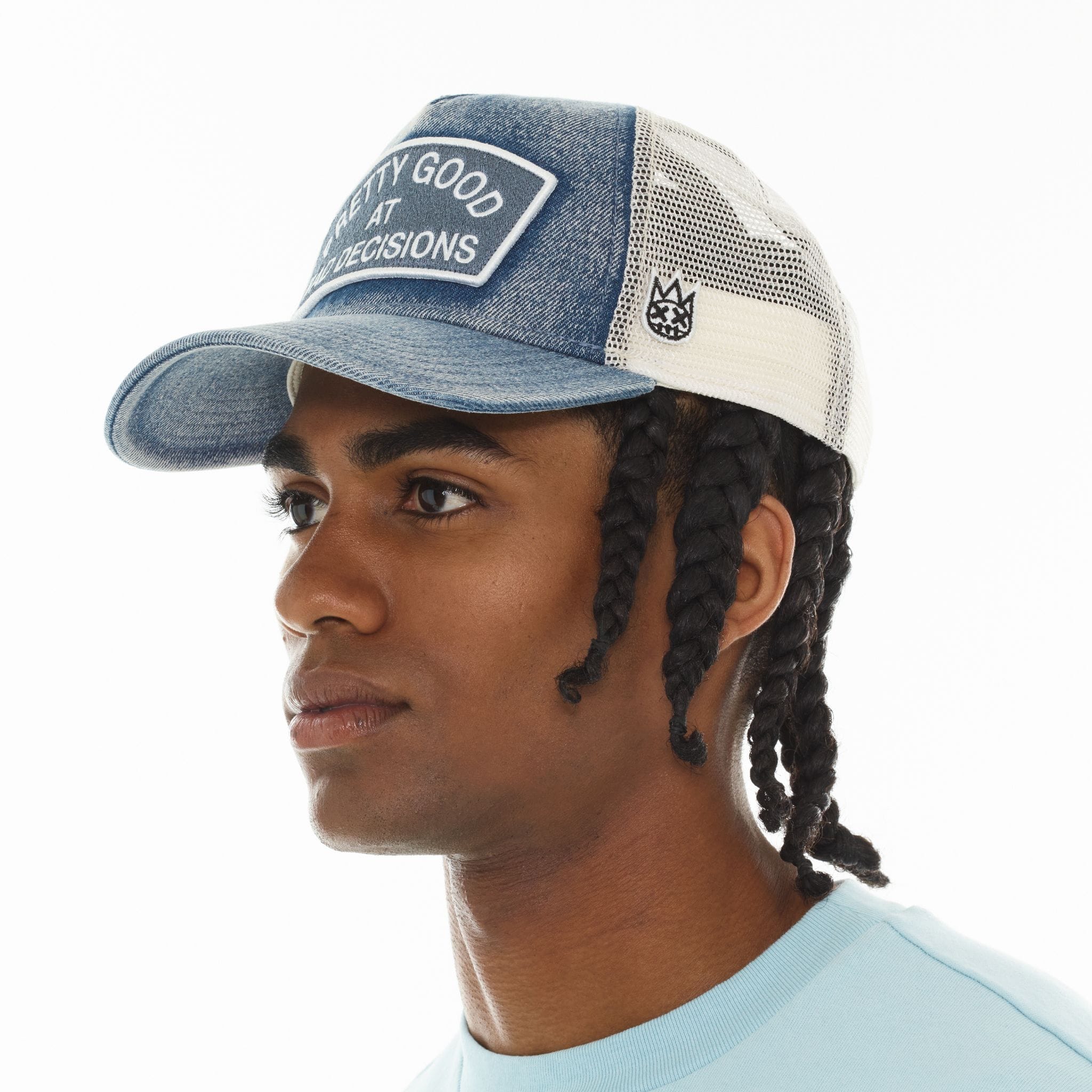 Cult of Individuality Hats Cult Good at Bad Decisions Mesh Trucker Hat Cult Good at Bad Decisions Mesh Trucker Hat