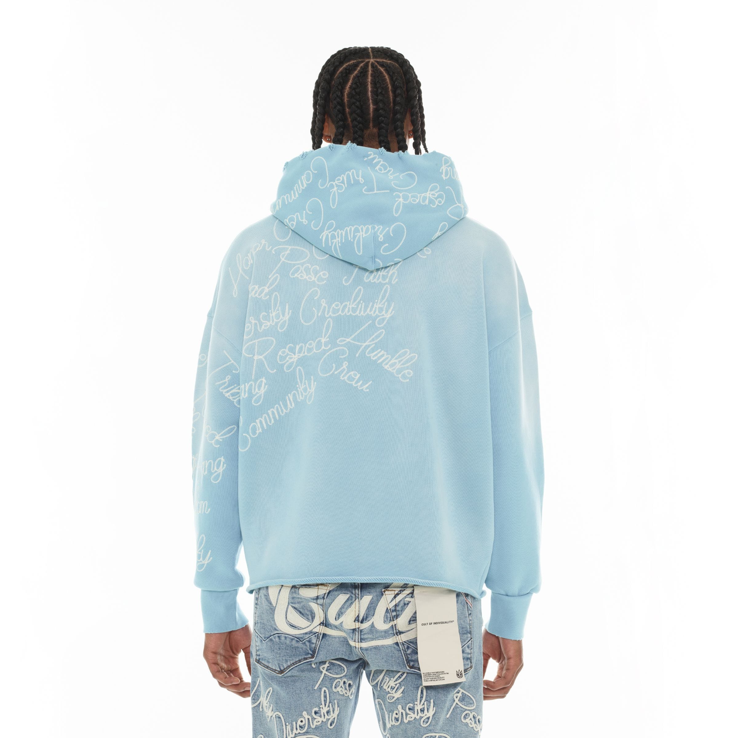 Cult of Individuality Cult Community Pullover hoodie with bold graphic design and comfortable fit, casual streetwear style.