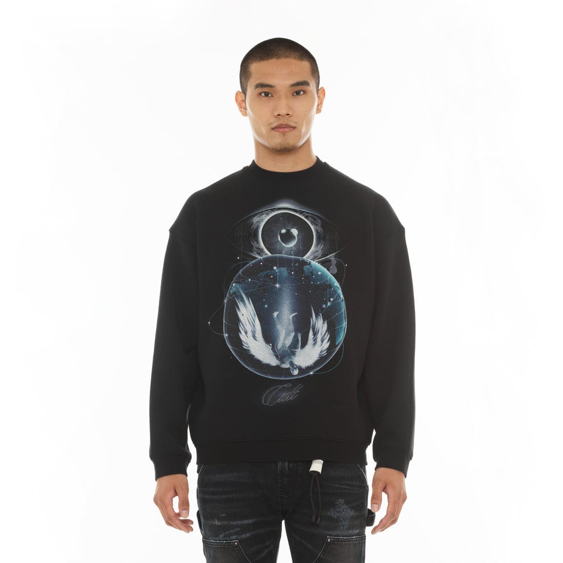 Cult of Individuality Sweatshirts Cult's Novelty Fleece Crew Sweatshirt in Teardrop Cult's Novelty Fleece Crew Sweatshirt in Teardrop