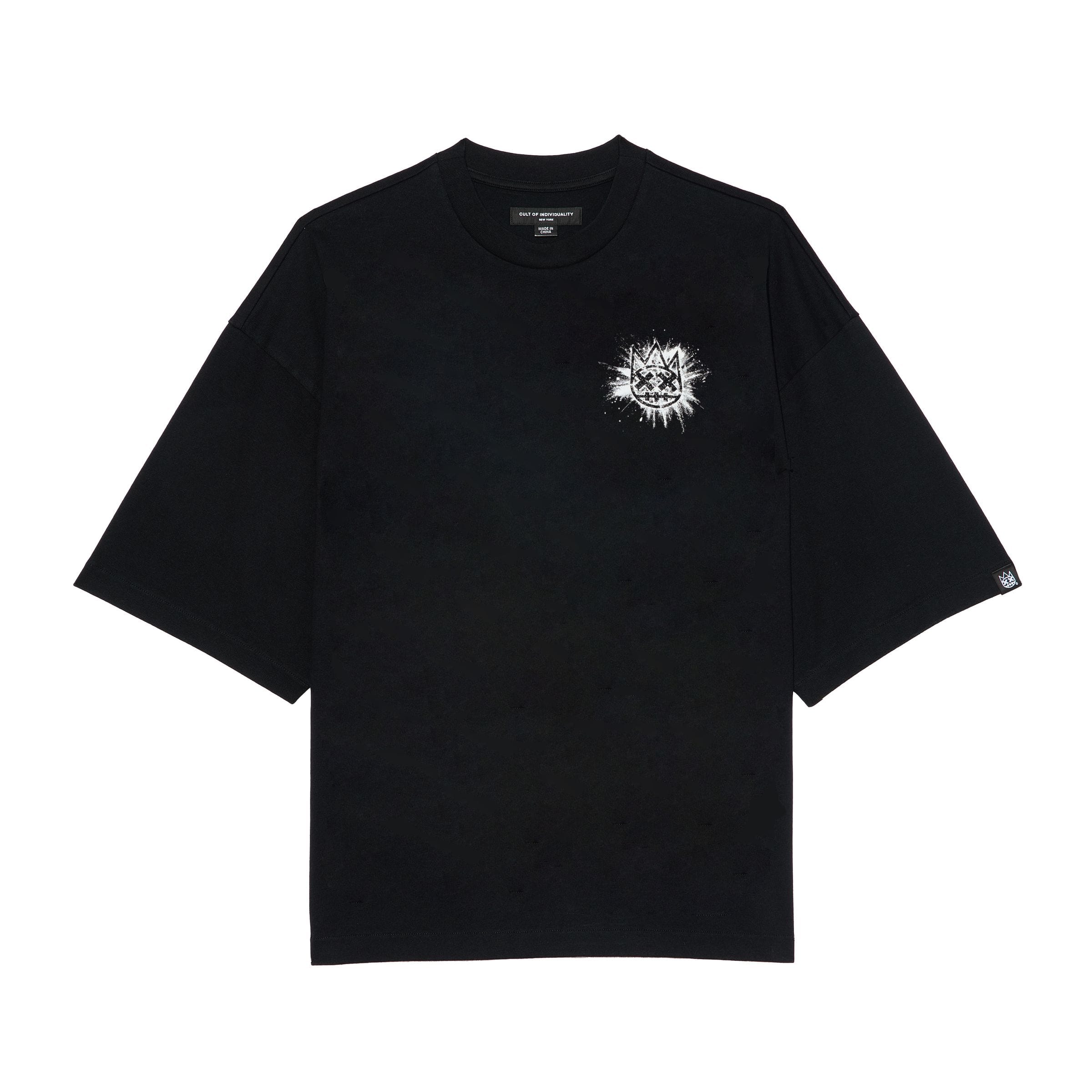 Cult of Individuality T-Shirts BOXY FIT SHORT SLEEVE BLACK TEE BOXY FIT SHORT SLEEVE BLACK TEE