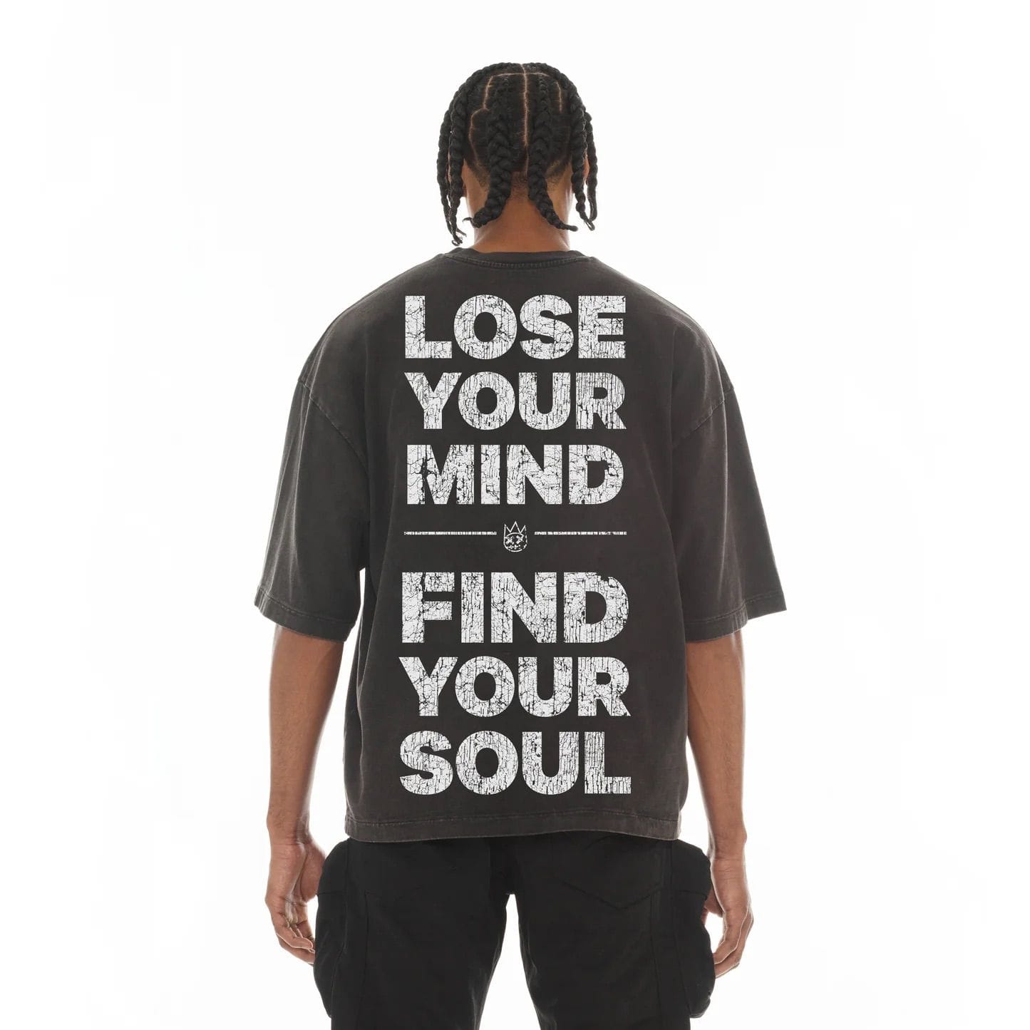 Cult of Individuality oversized "Lose Your Mind" T-shirt featuring bold graphic print on soft cotton fabric.