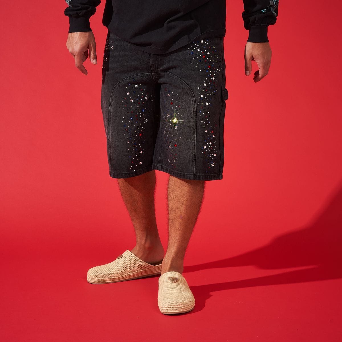 Duaa Shorts ''SUPPLICATION'' STONE BLACK DENIM SHORT ''SUPPLICATION'' STONE BLACK DENIM SHORT