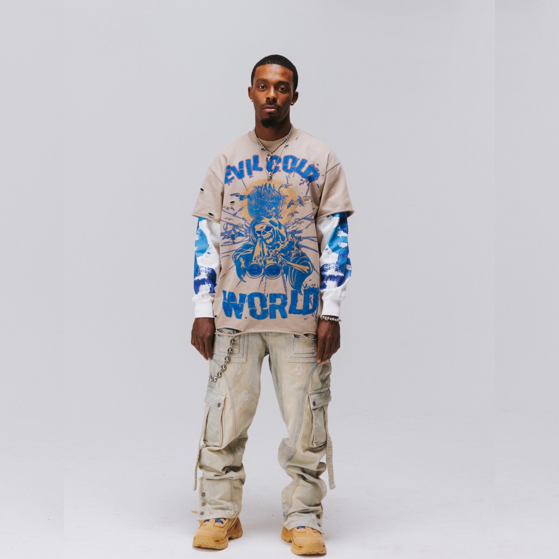 Essence.Wrld T-Shirts Essence.Wrld ECW Reaper Double Sleeve Tee Essence.Wrld ECW Reaper Double Sleeve Tee