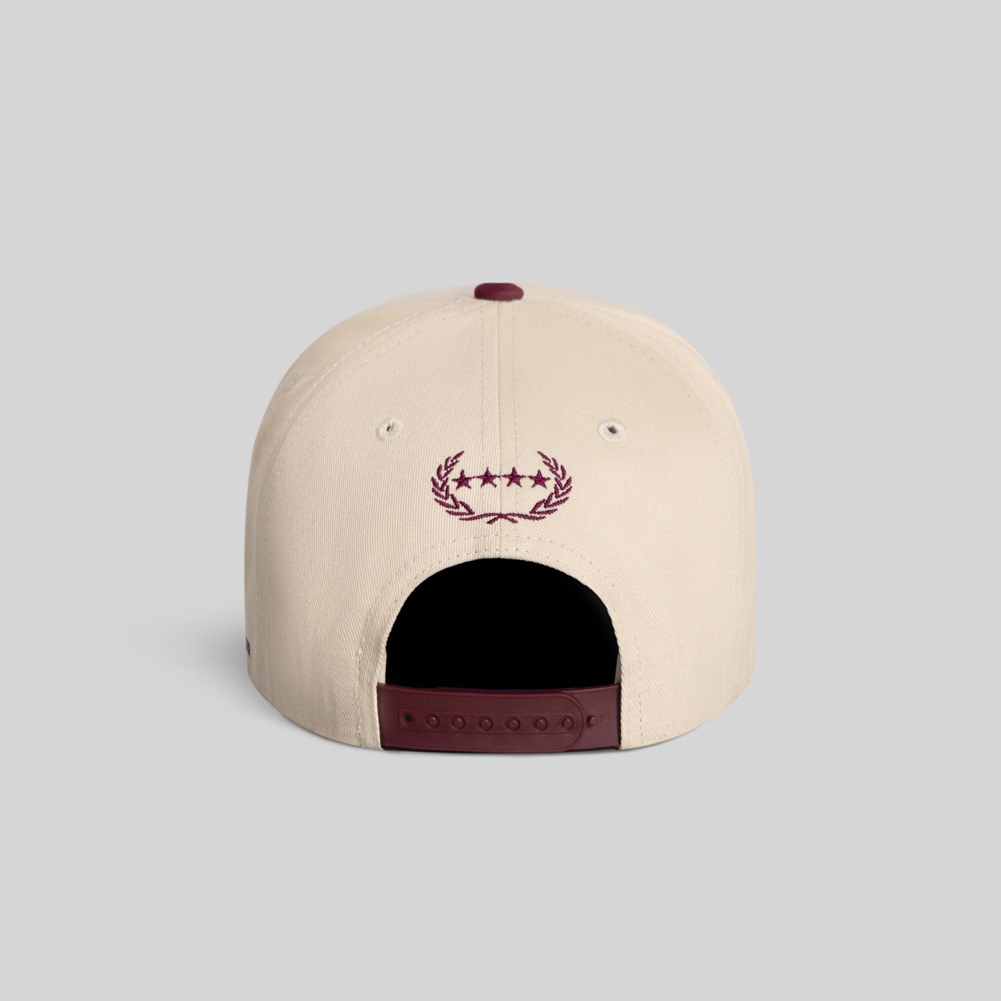 Field Grade Hennything Goes Bordeaux Twill Trucker hat, stylish cap with adjustable back and classic trucker design.