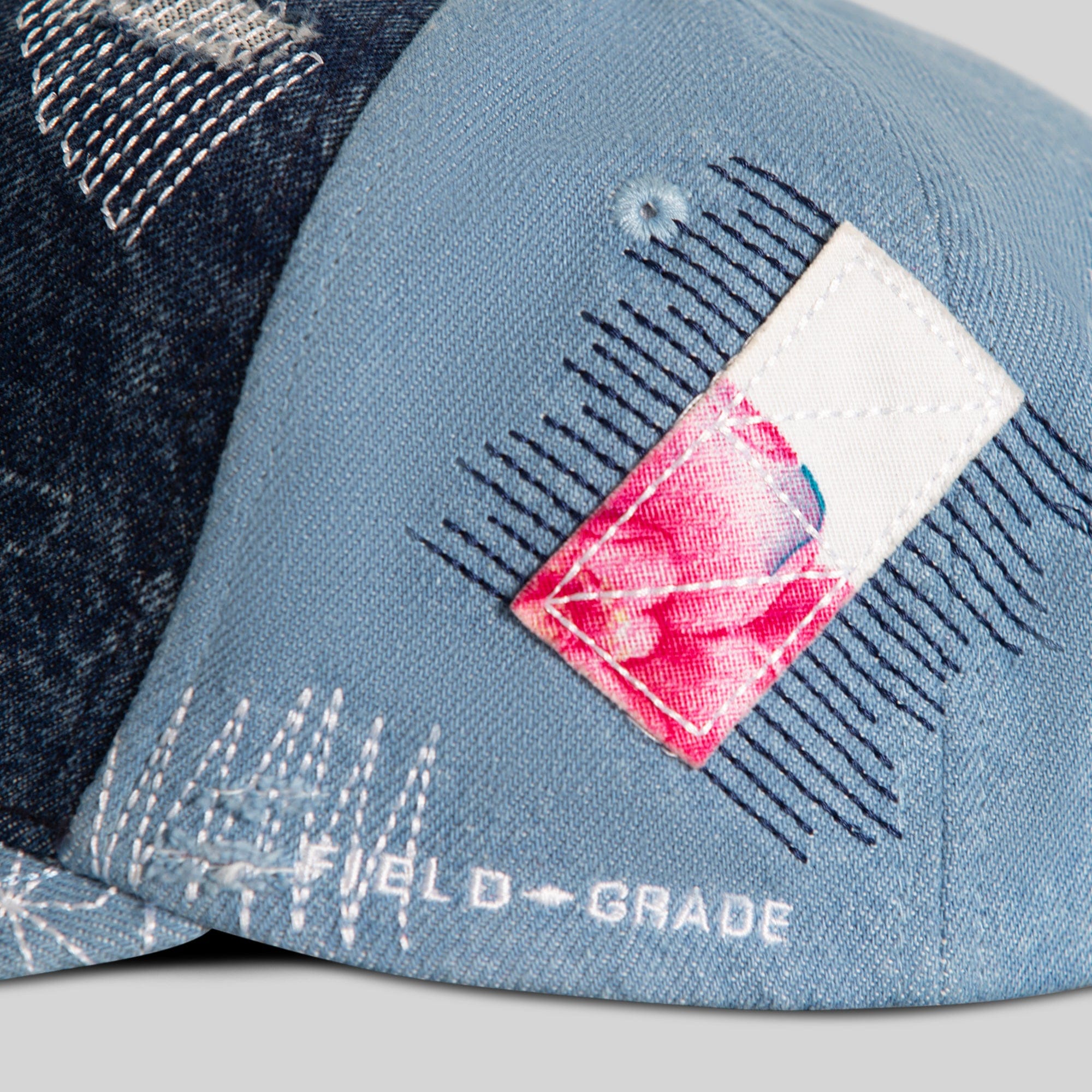 Field Grade Hats No Photos Sashiko Washed Denim Trucker No Photos Sashiko Washed Denim Trucker