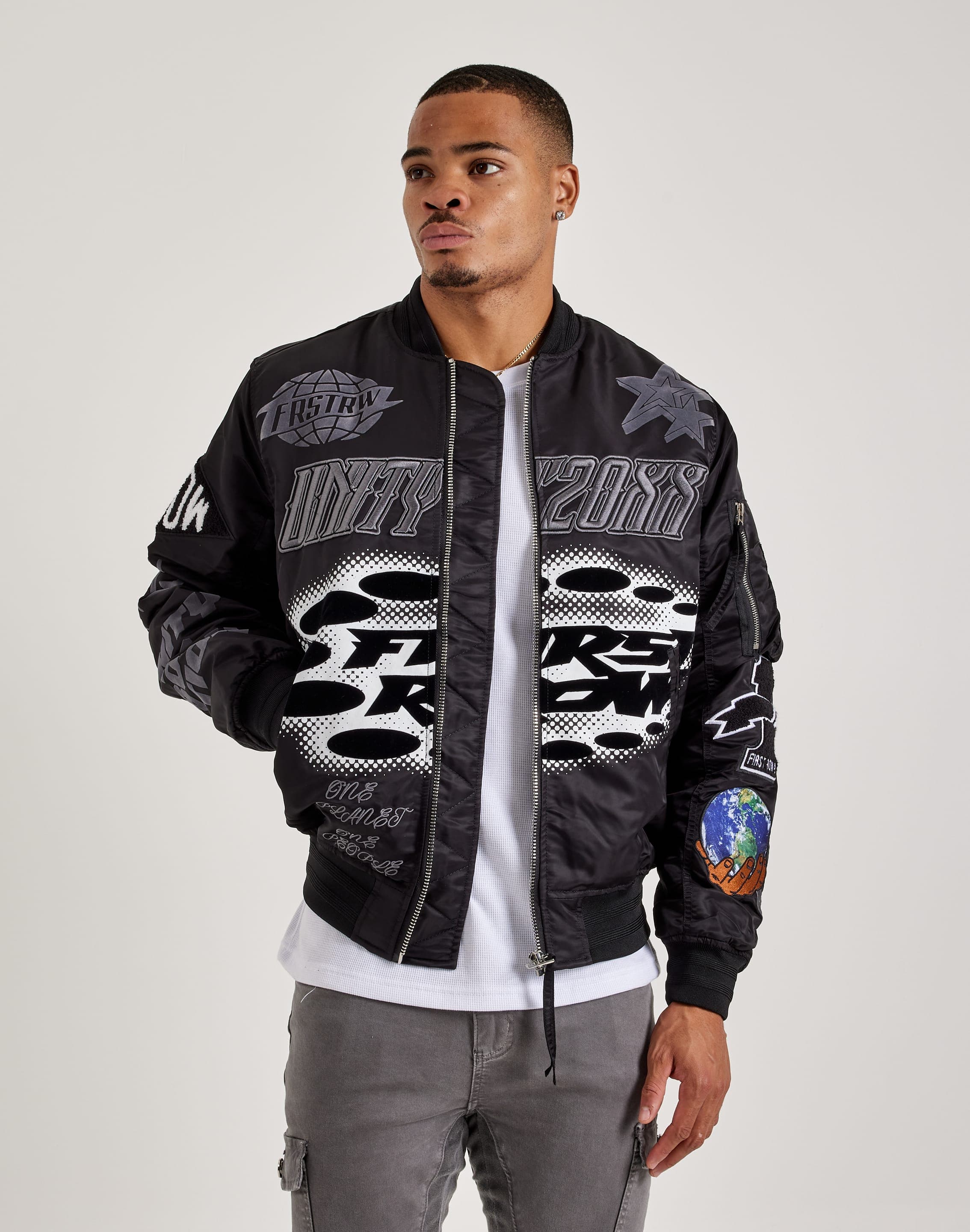 First Row Jackets First Row Nylon MA-1 Jacket (Black) First Row Nylon MA-1 Jacket (Black)