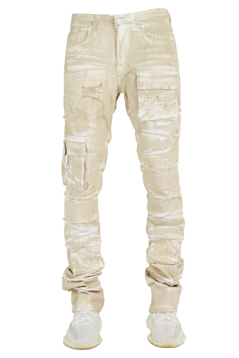 Focus Cargo Pants Focus Beige Cargo Stacked Denim Focus Beige Cargo Stacked Denim