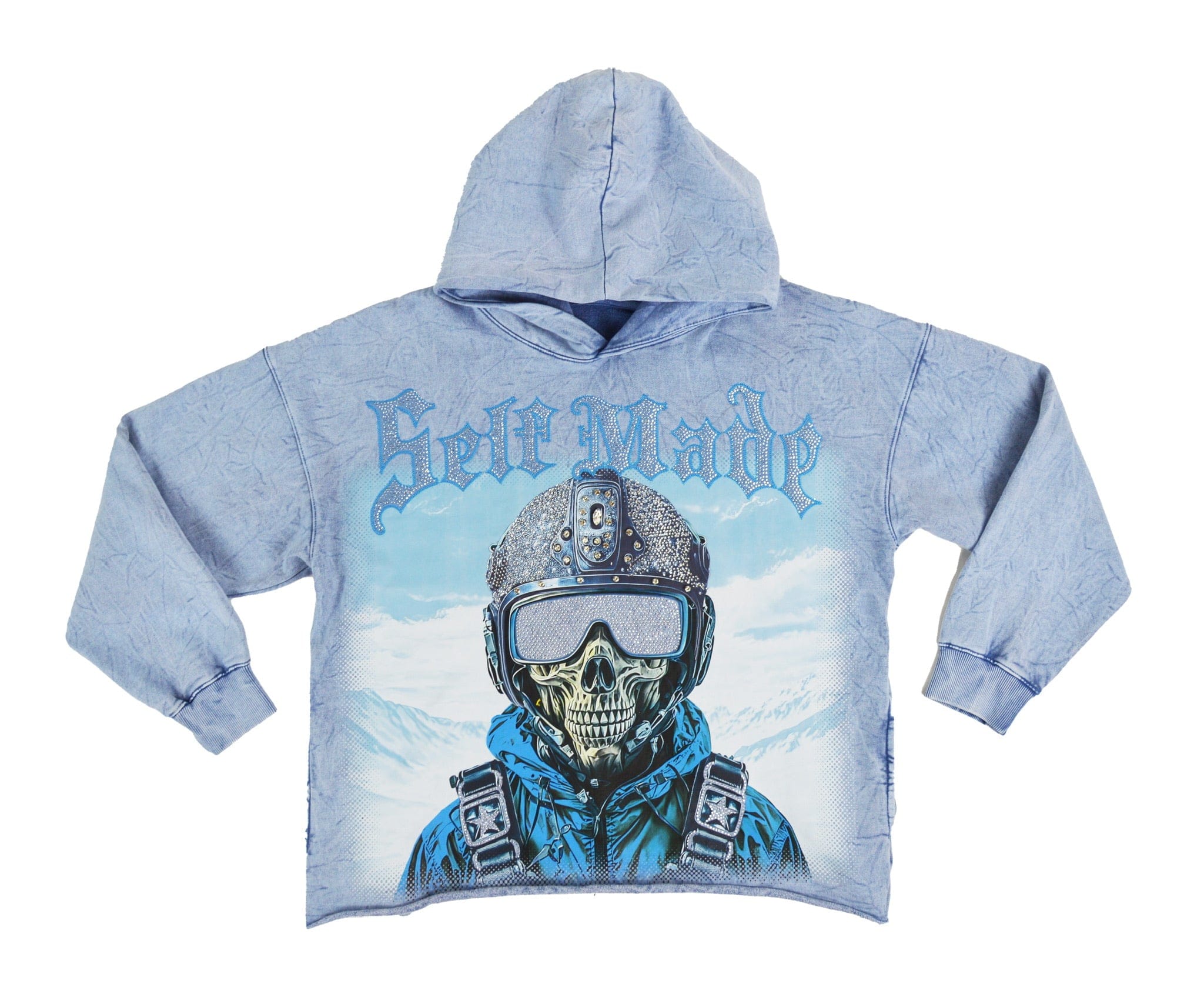 Focus Hoodies Focus Self Made Rhinestone Cropped Hoodie Focus Self Made Rhinestone Cropped Hoodie
