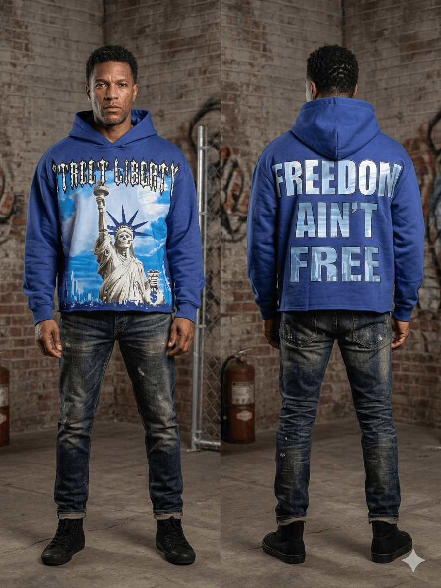 Focus Hoodies Focus Street Liberty Rhinestone Cropped Hoodie Focus Street Liberty Rhinestone Cropped Hoodie