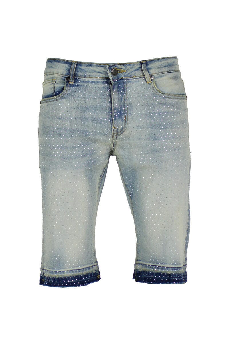 Focus Shorts Focus Stone Jean Shorts Focus Stone Jeans with Chain - Streetwear Denim Shorts | 50% OFF