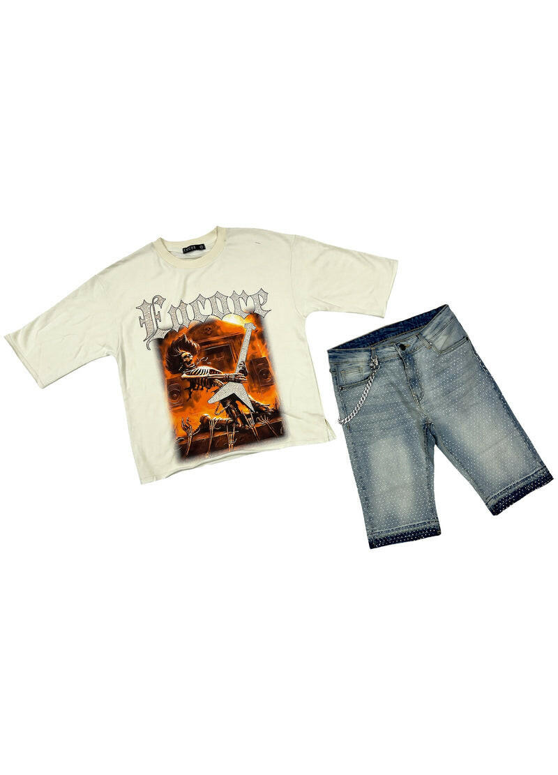 Focus Stone Jean Shorts