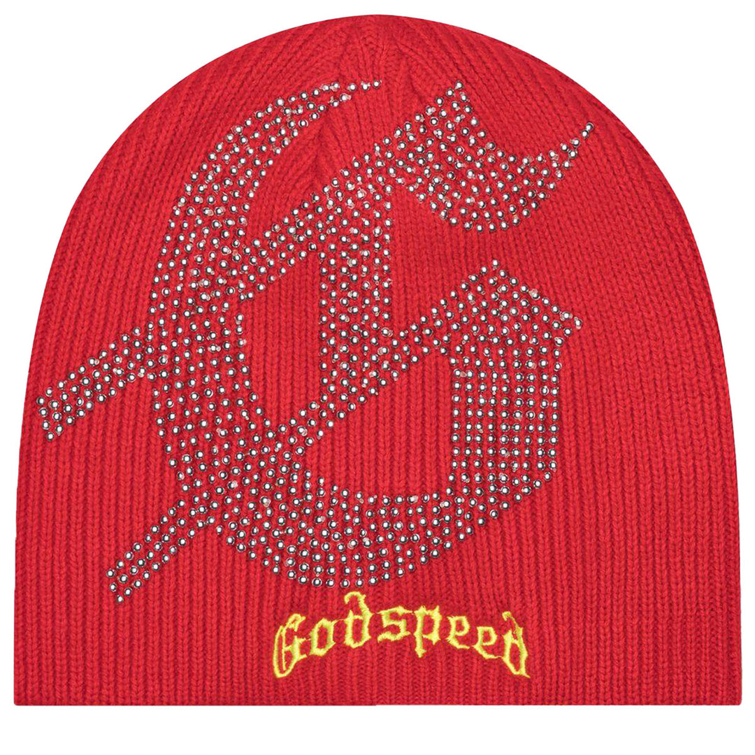 Studded Red Beanie