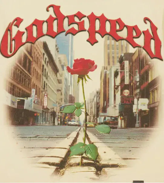 Godspeed Concrete Rose T-shirt featuring a detailed rose graphic on soft fabric with a comfortable fit.