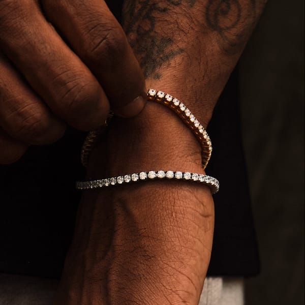 Golden Gilt Jewelry Golden Gilt Tennis Bracelet - 3mm Stainless Steel Golden Gilt Tennis Bracelet - 3mm Stainless Steel