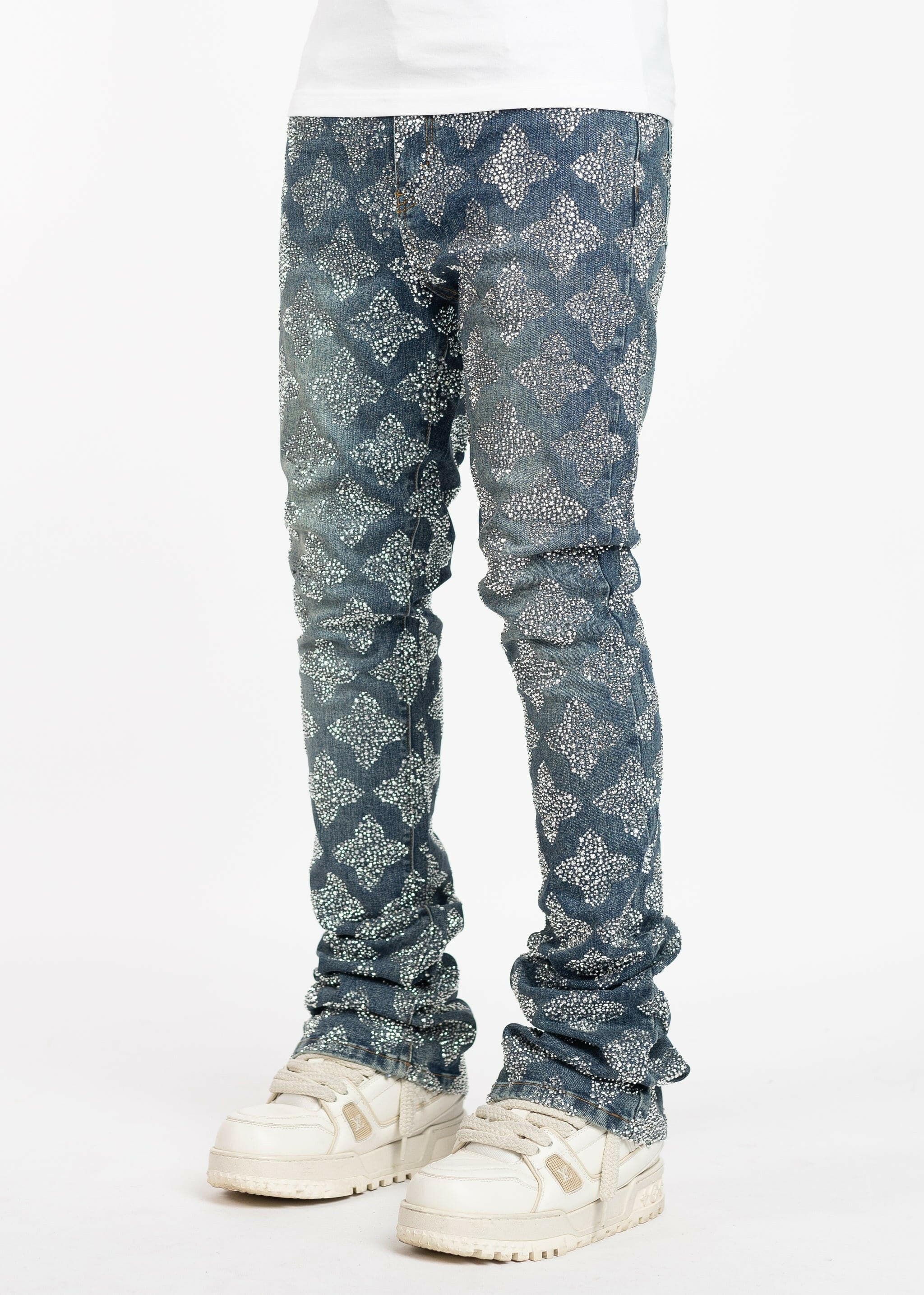 Guapi Guapi Vintage Blue Embellished Denim Guapi Vintage Blue Embellished Denim