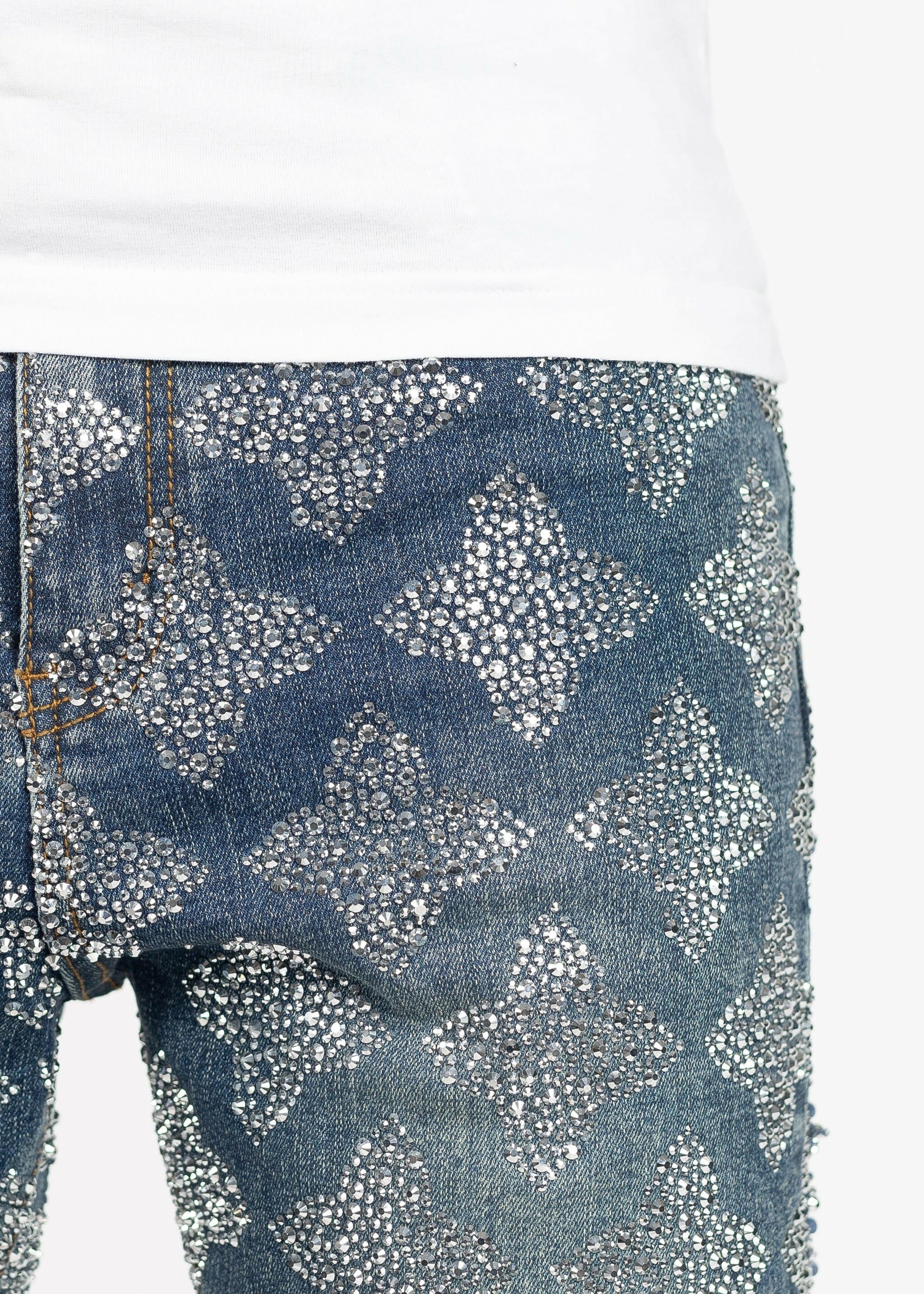 Guapi Guapi Vintage Blue Embellished Denim Guapi Vintage Blue Embellished Denim