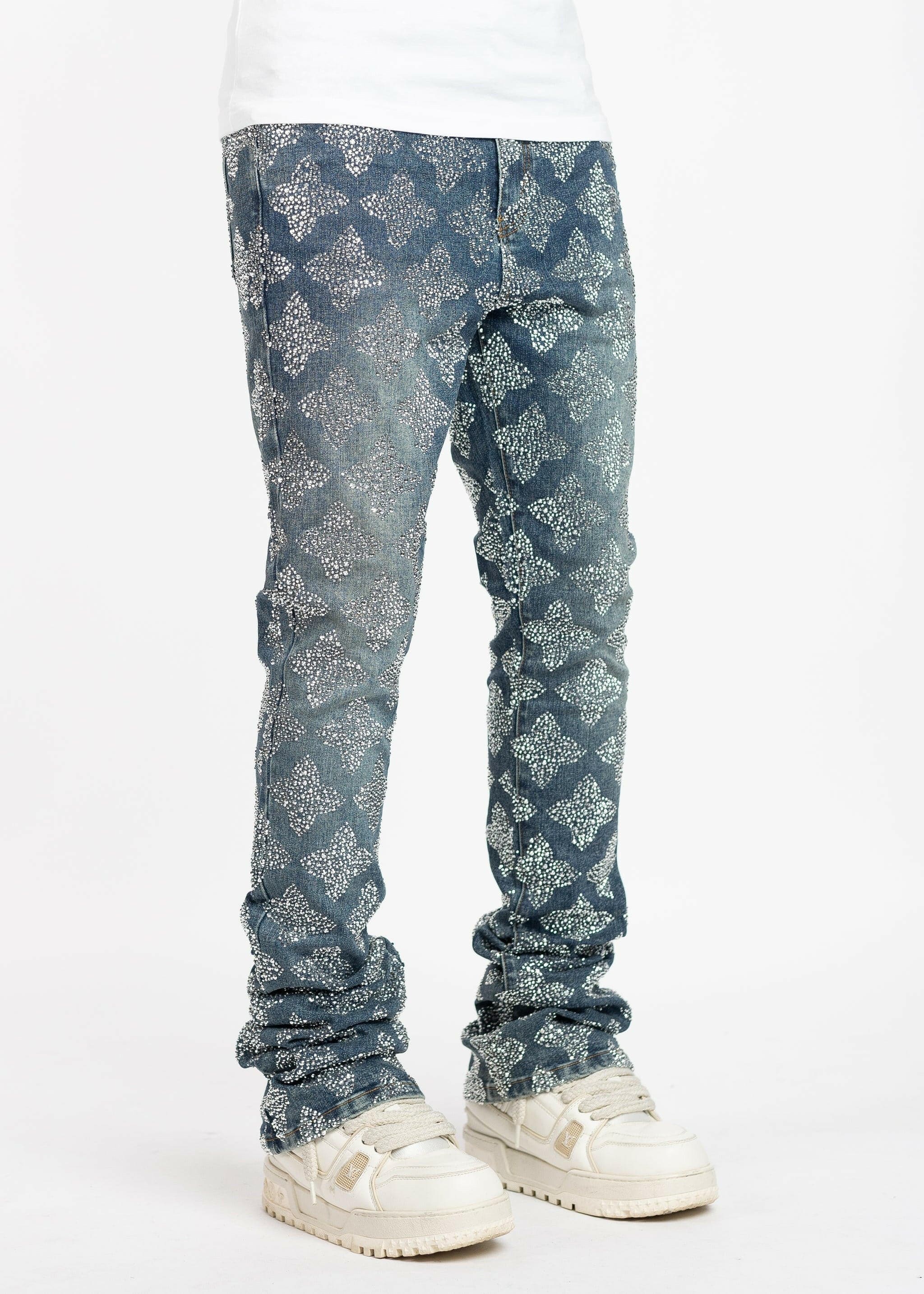 Guapi Guapi Vintage Blue Embellished Denim Guapi Vintage Blue Embellished Denim