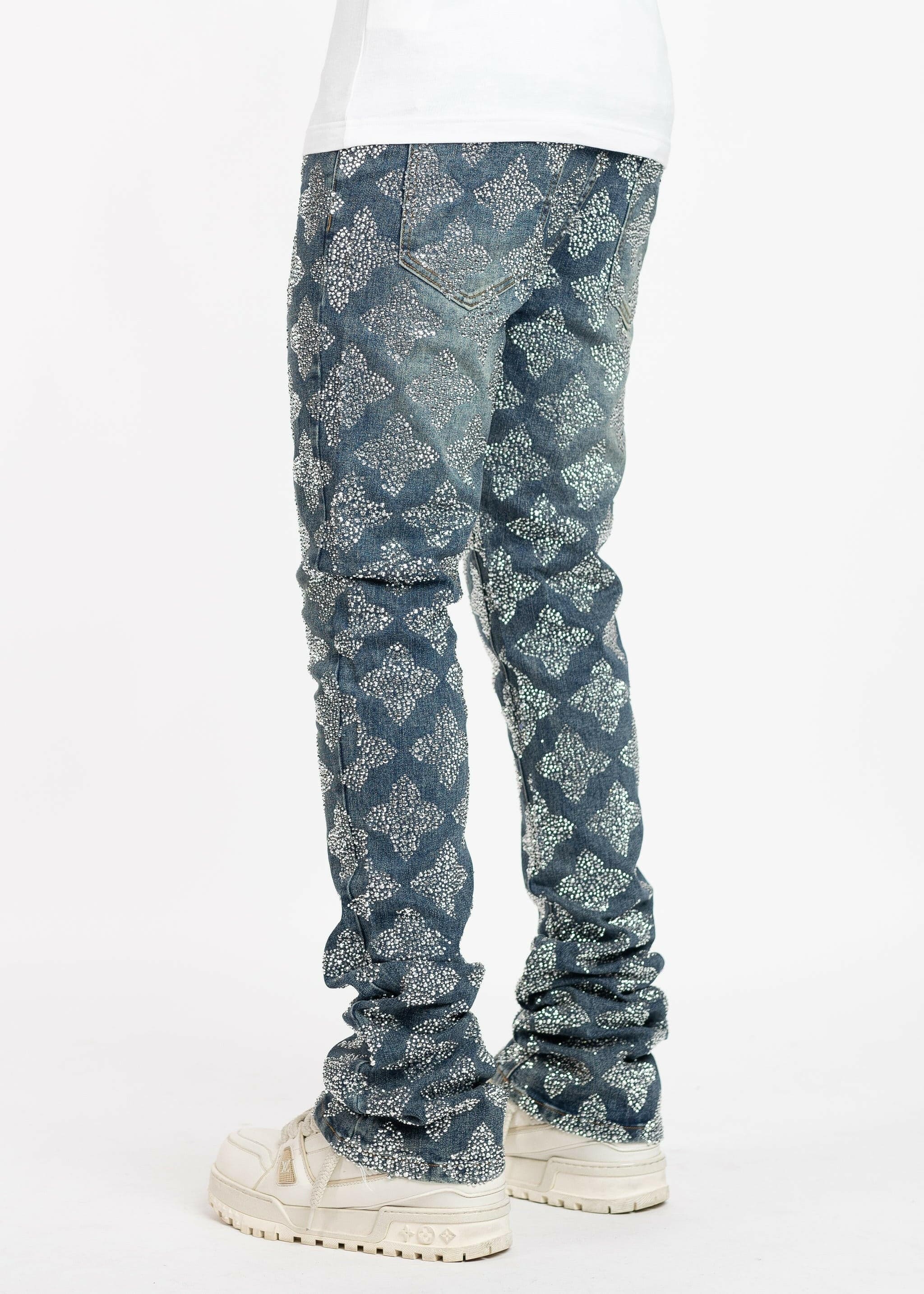 Guapi Guapi Vintage Blue Embellished Denim Guapi Vintage Blue Embellished Denim