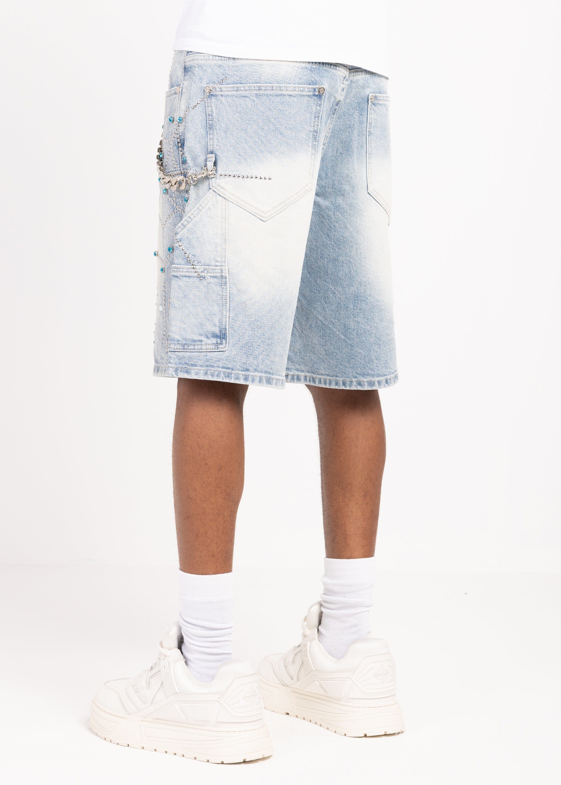 Guapi Shorts Guapi Aqua Blue Spider Denim Shorts Guapi Aqua Blue Spider Denim Shorts