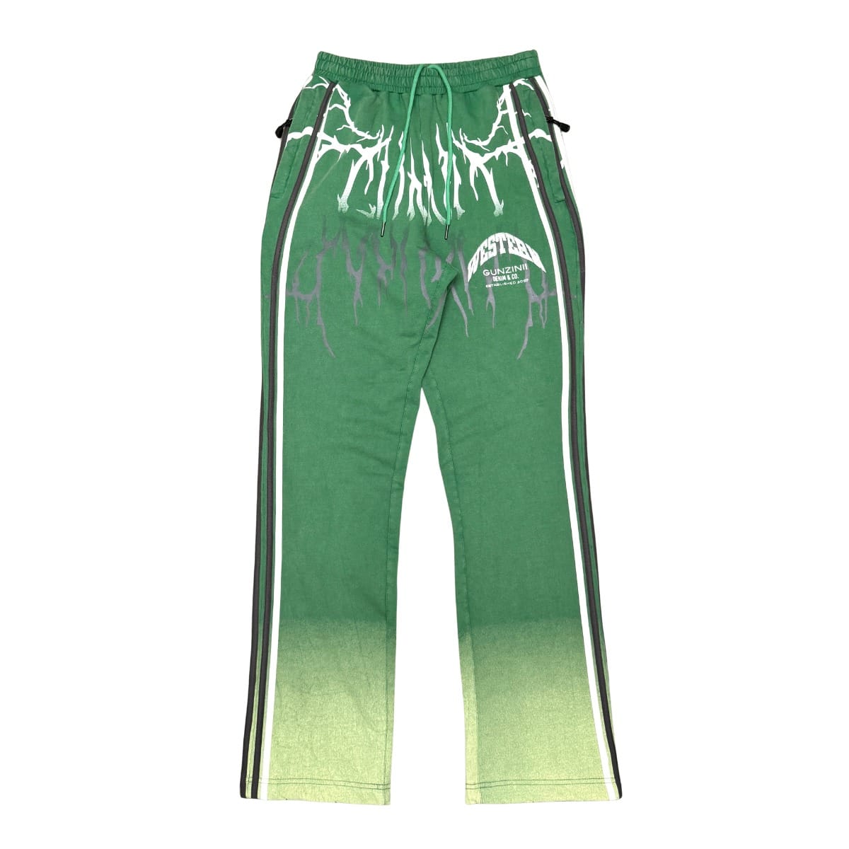 Gunzinii short sleeve jogger set with green top and matching joggers, casual athletic loungewear for men or women.